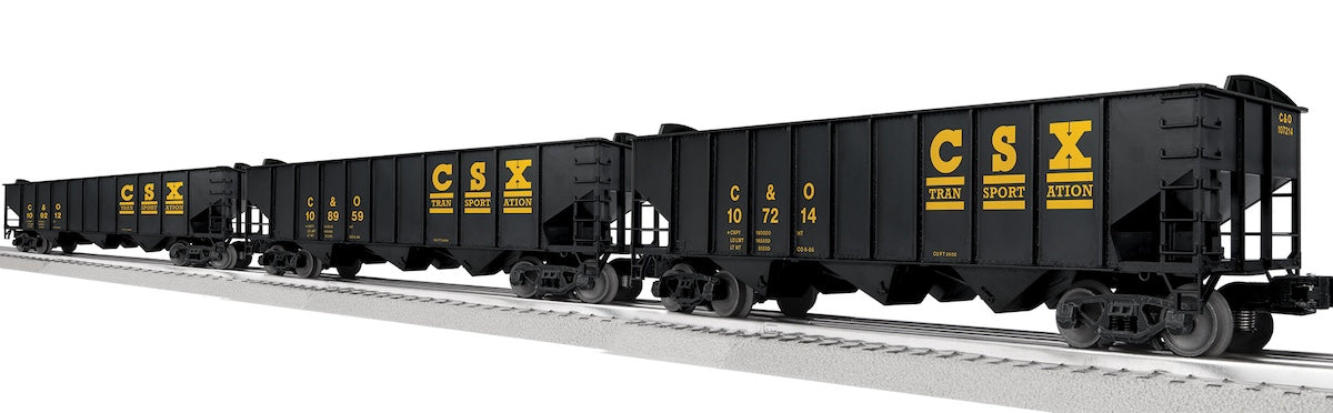 Lionel 2542220 - 3-Bay Hopper w/Peaked Ends "CSX" Pack A (3-car)