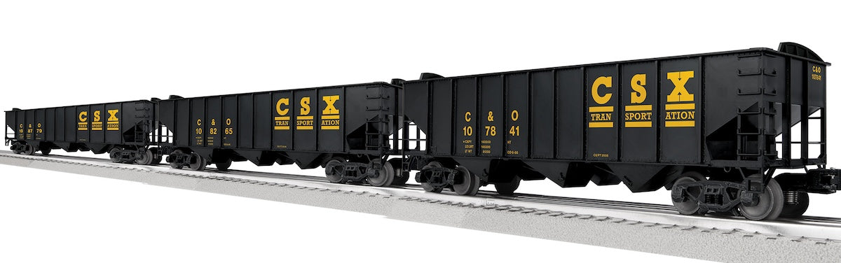 Lionel 2542225 - 3-Bay Hopper w/Peaked Ends "CSX" Pack B (3-car)