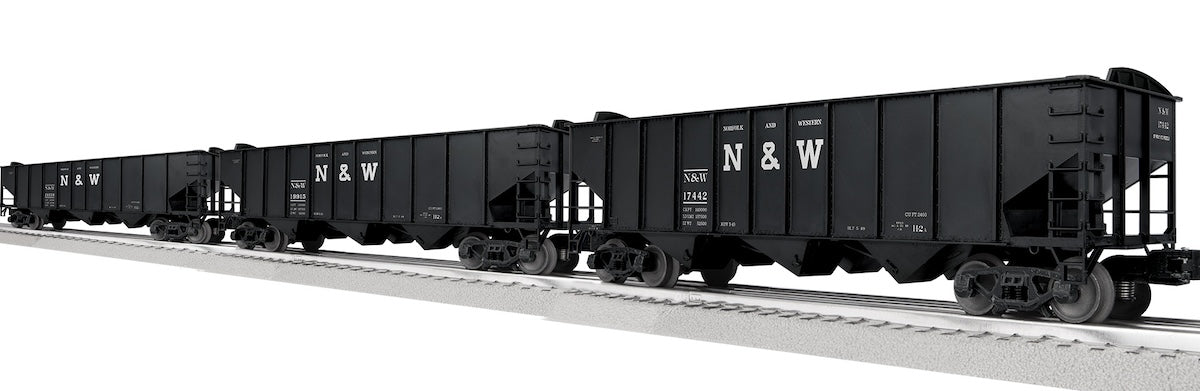 Lionel 2542235 - LionScale - 3-Bay Hopper w/Peaked Ends "Norfolk & Western" (3-Car) Set B