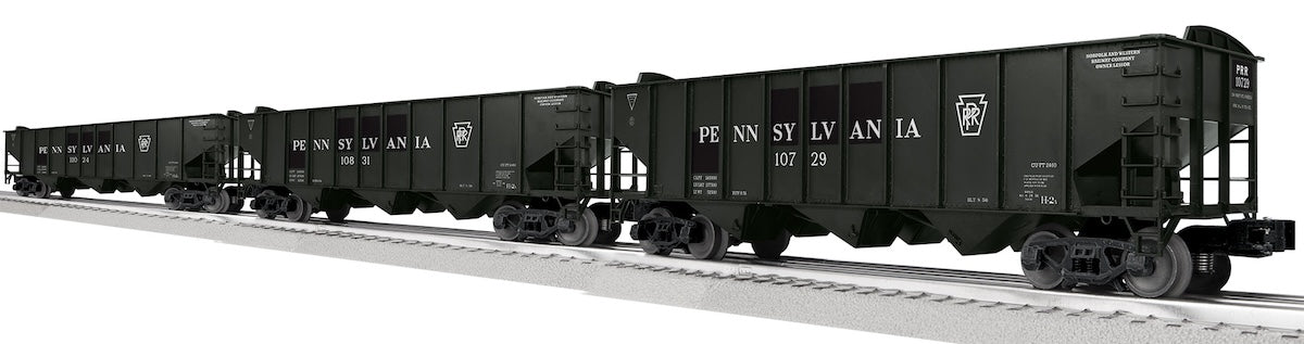 Lionel 2542245 - 3-Bay Hopper w/Peaked Ends "Pennsylvania" Pack B (3-car) - MrMuffin'sTrains