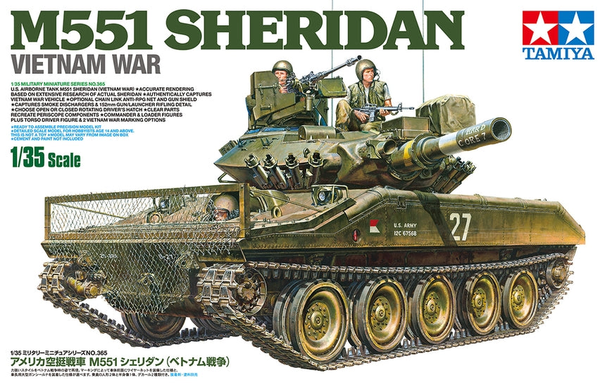 Tamiya 35365 - U.S. M551 Sheridan Tank - Vietnam War - 1/35 Scale Model Kit