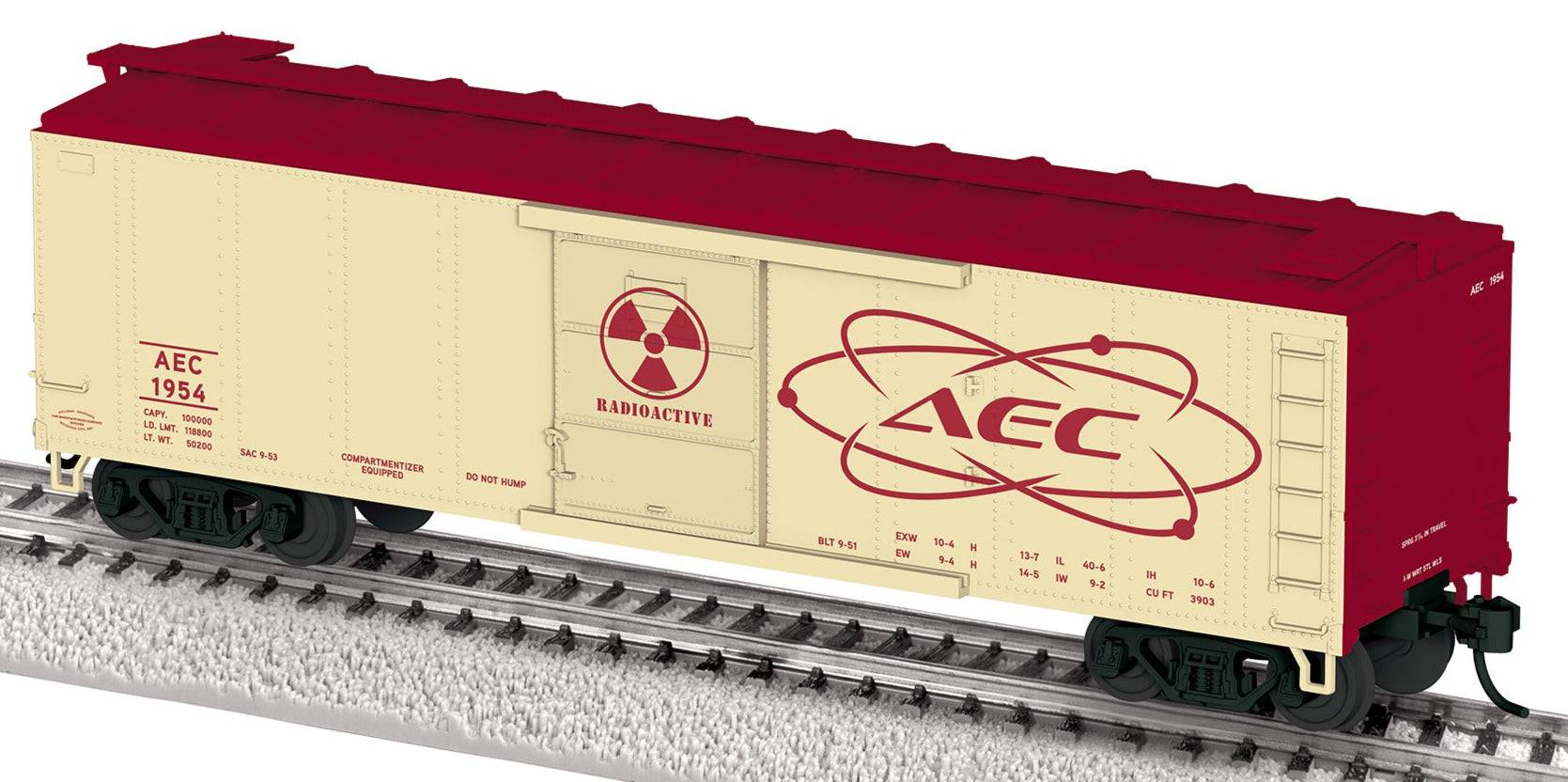 Lionel HO 2554210 - Radioactive Boxcar w/ Sound "AEC" #1954 (Glow-in-the-Dark)
