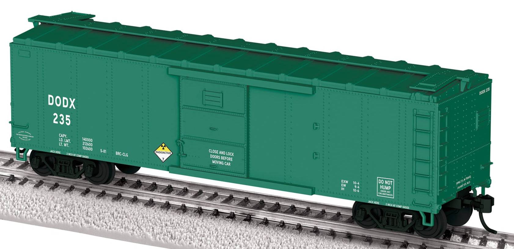 Lionel HO 2554330 - Radioactive Boxcar w/ Sound "DODX" #235 (Glow-in-the-Dark)