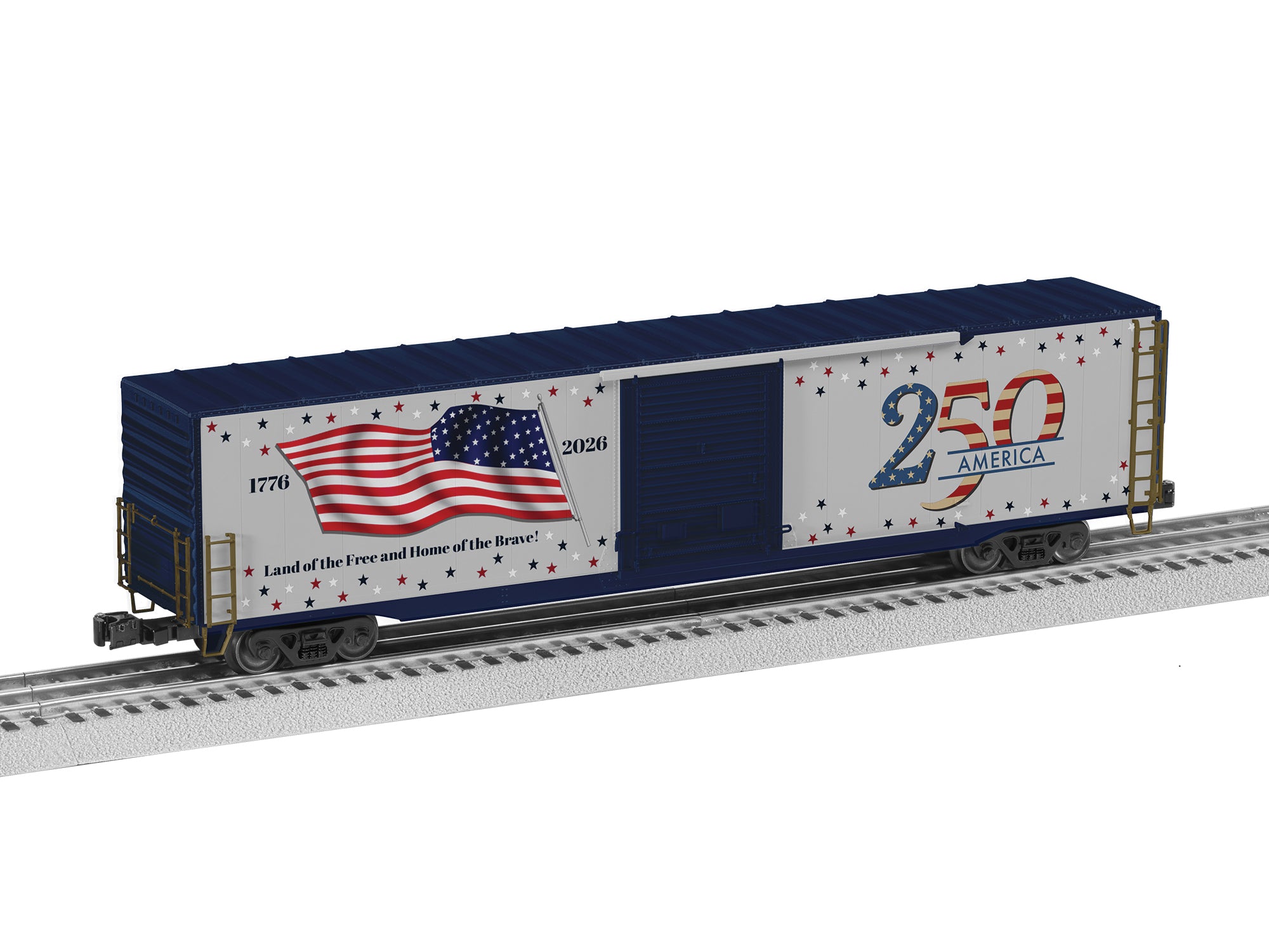 Lionel 2626010 - 60' Lighted Flag Boxcar "U.S. America" #250