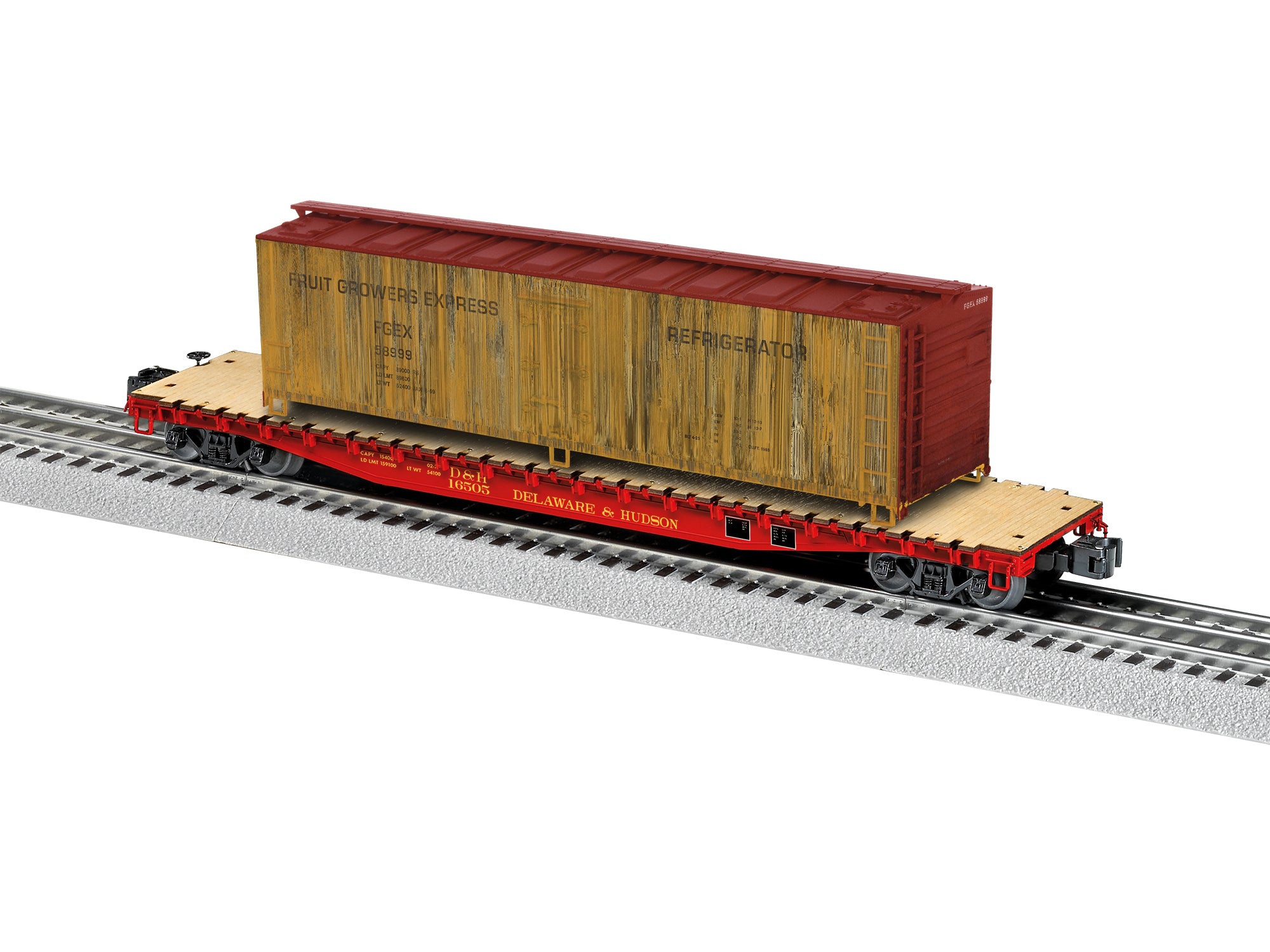 Lionel 2626160 - PS-4 Flatcar "Delaware & Hudson" #16505 w/ Woodside Reefer Load