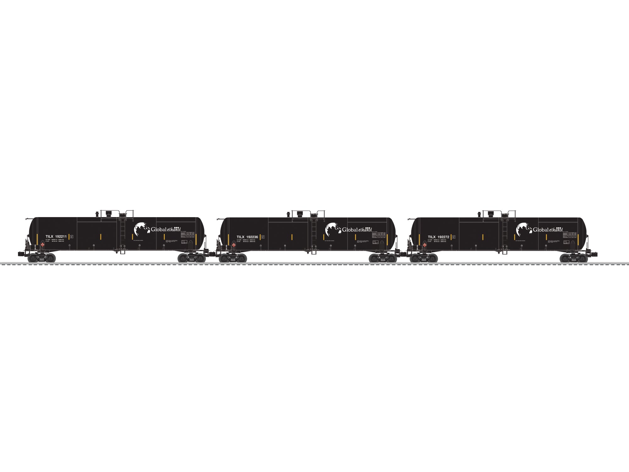 Lionel 2626570 - Ethanol Tank Car "Global" (3-Car) Set A