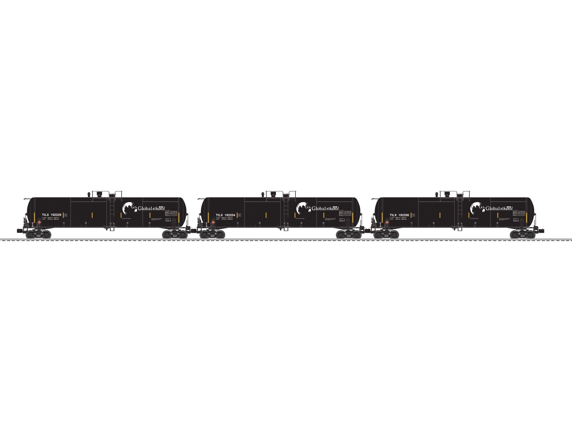 Lionel 2626575 - Ethanol Tank Car "Global" (3-Car) Set B