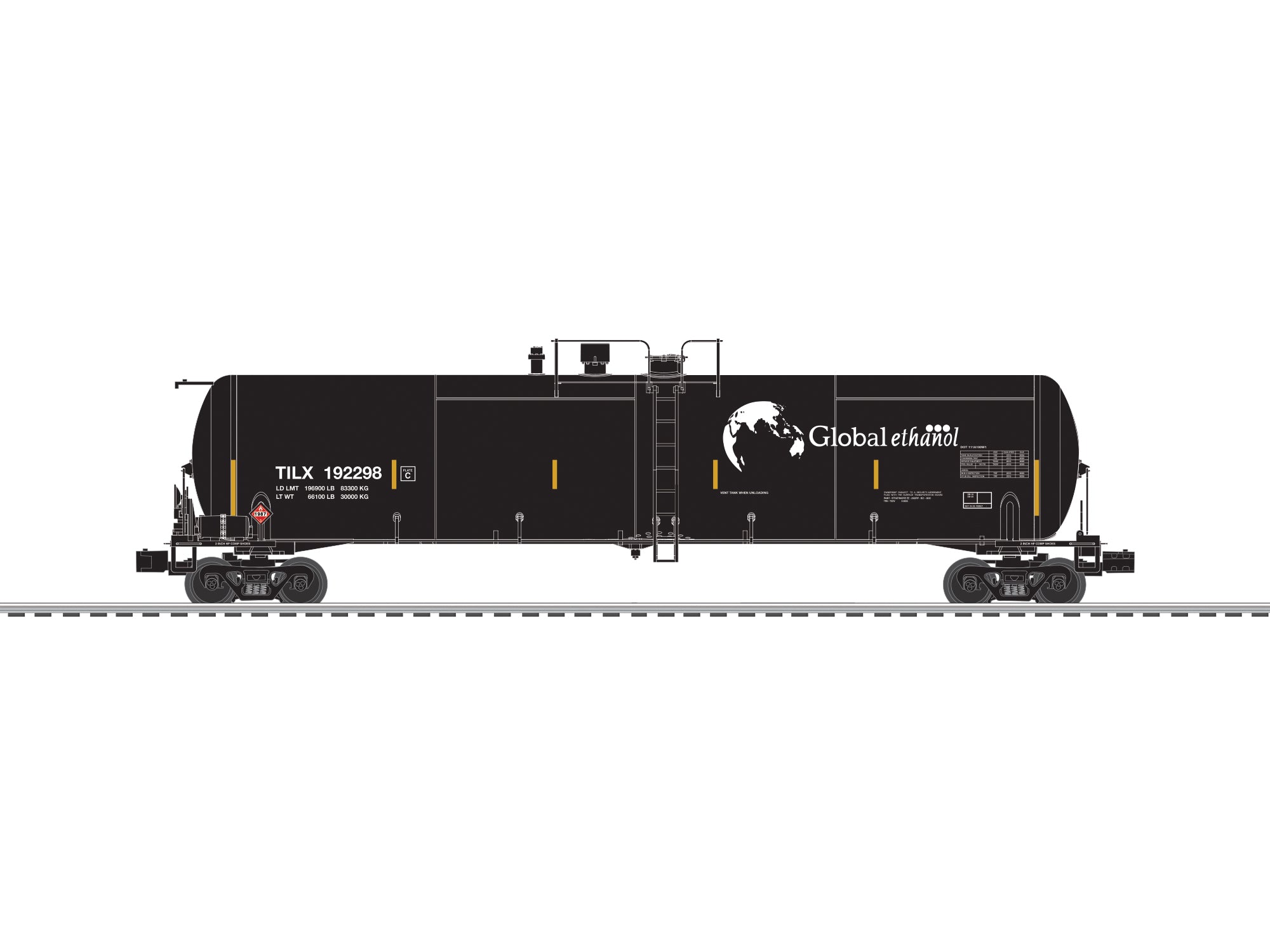 Lionel 2626575 - Ethanol Tank Car "Global" (3-Car) Set B