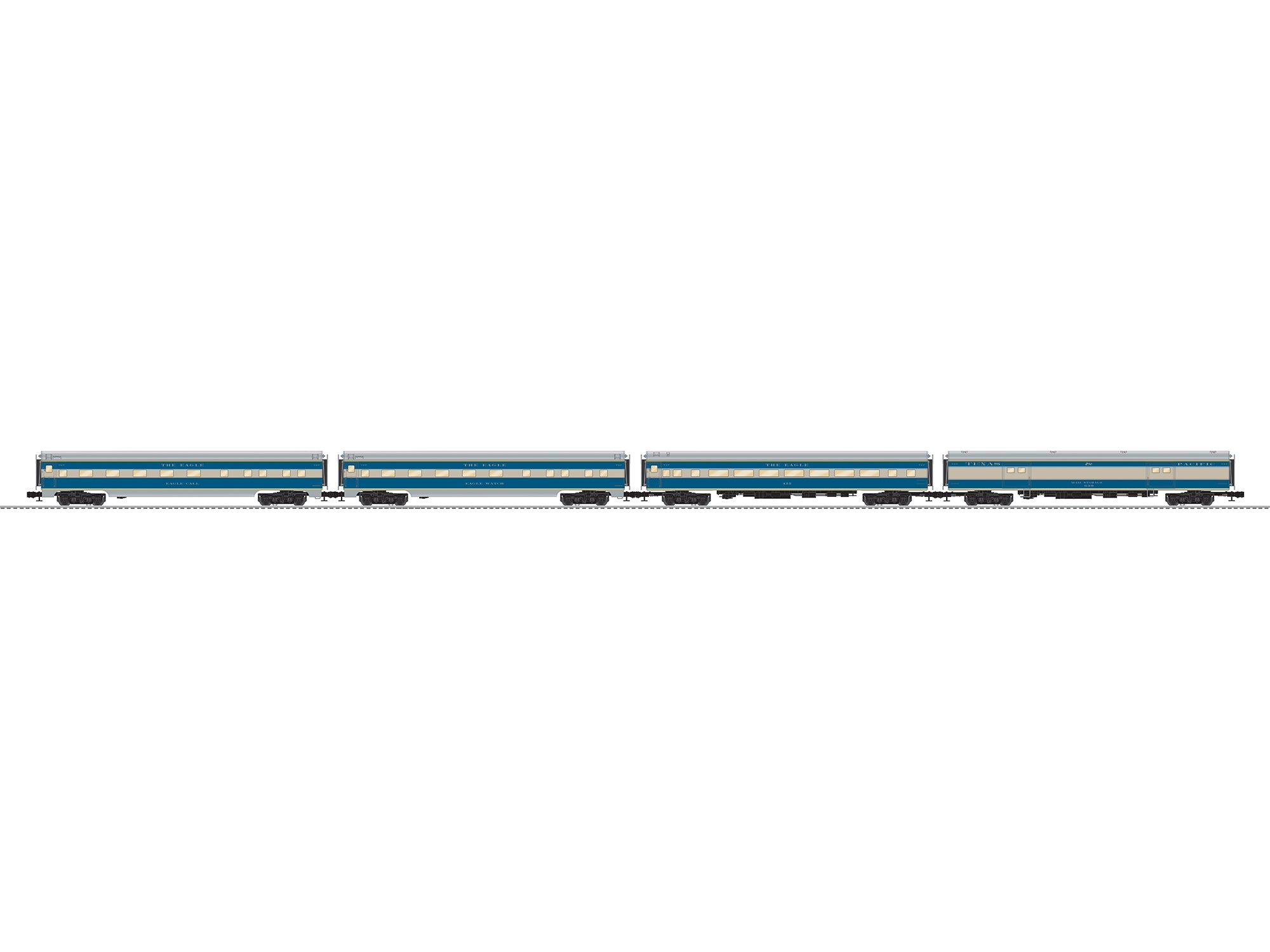 Lionel 2627160 - 18" Aluminum Passenger Car Set "Texas & Pacific" (4-Car)