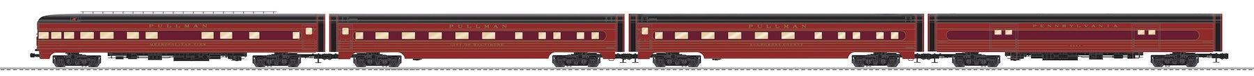 Lionel 2627200 - 18" Aluminum Passenger Car "Pennsylvania" (4-Car)