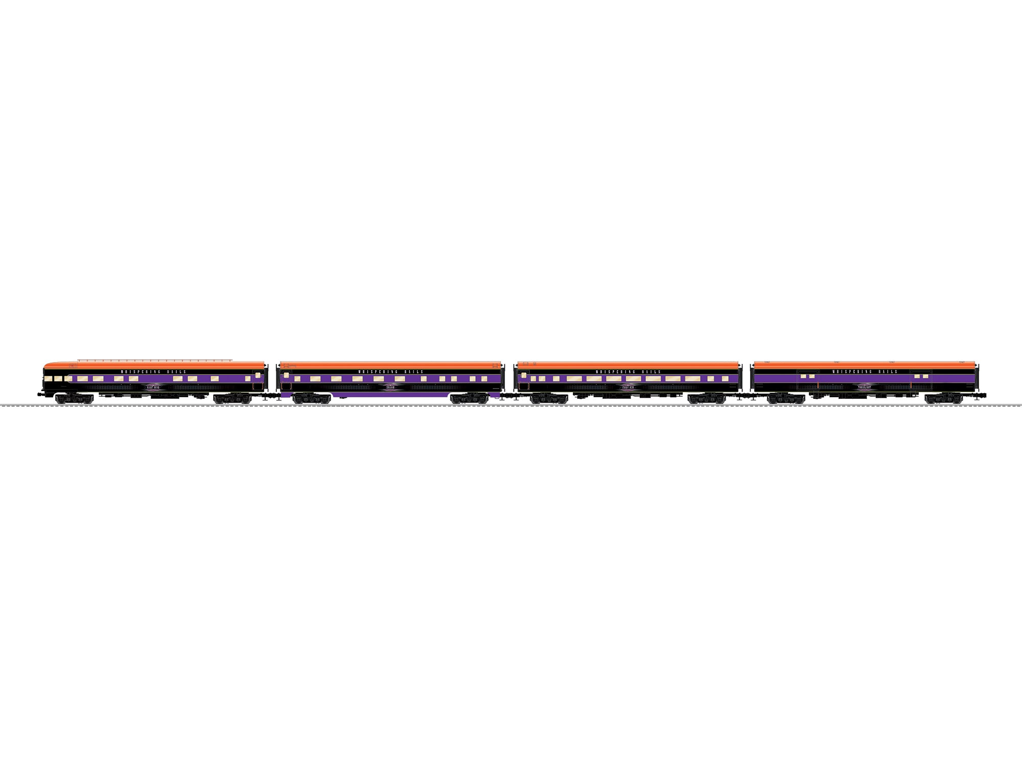 Lionel 2627230 - Whispering Rails Aluminum 18" Passenger 4 Pack