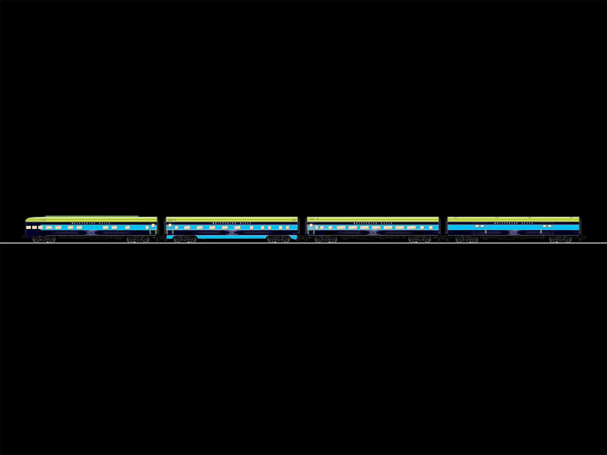 Lionel 2627230 - Whispering Rails Aluminum 18" Passenger 4 Pack