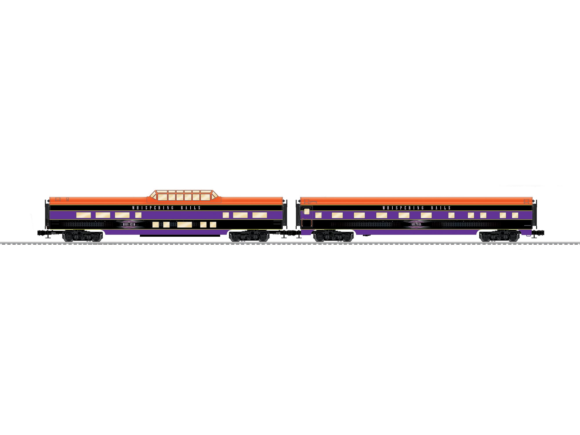 Lionel 2627240 - Whispering Rails Aluminum 18" Passenger 2 Pack