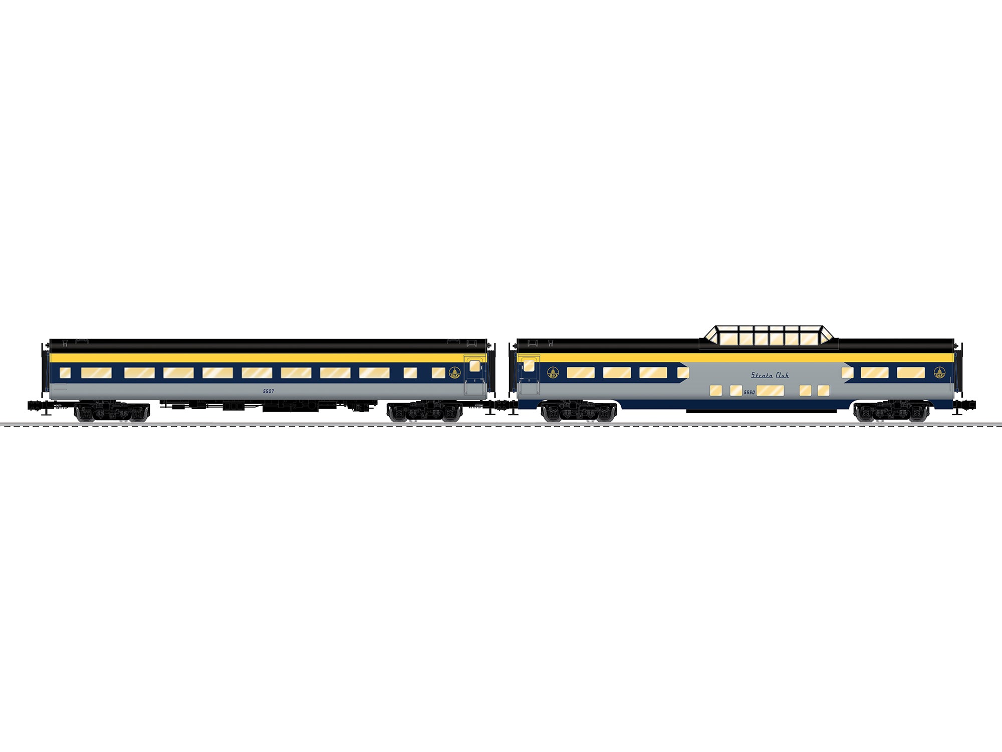 Lionel 2627300 - 18" Aluminum Passenger Car "Baltimore & Ohio" (2-Car)