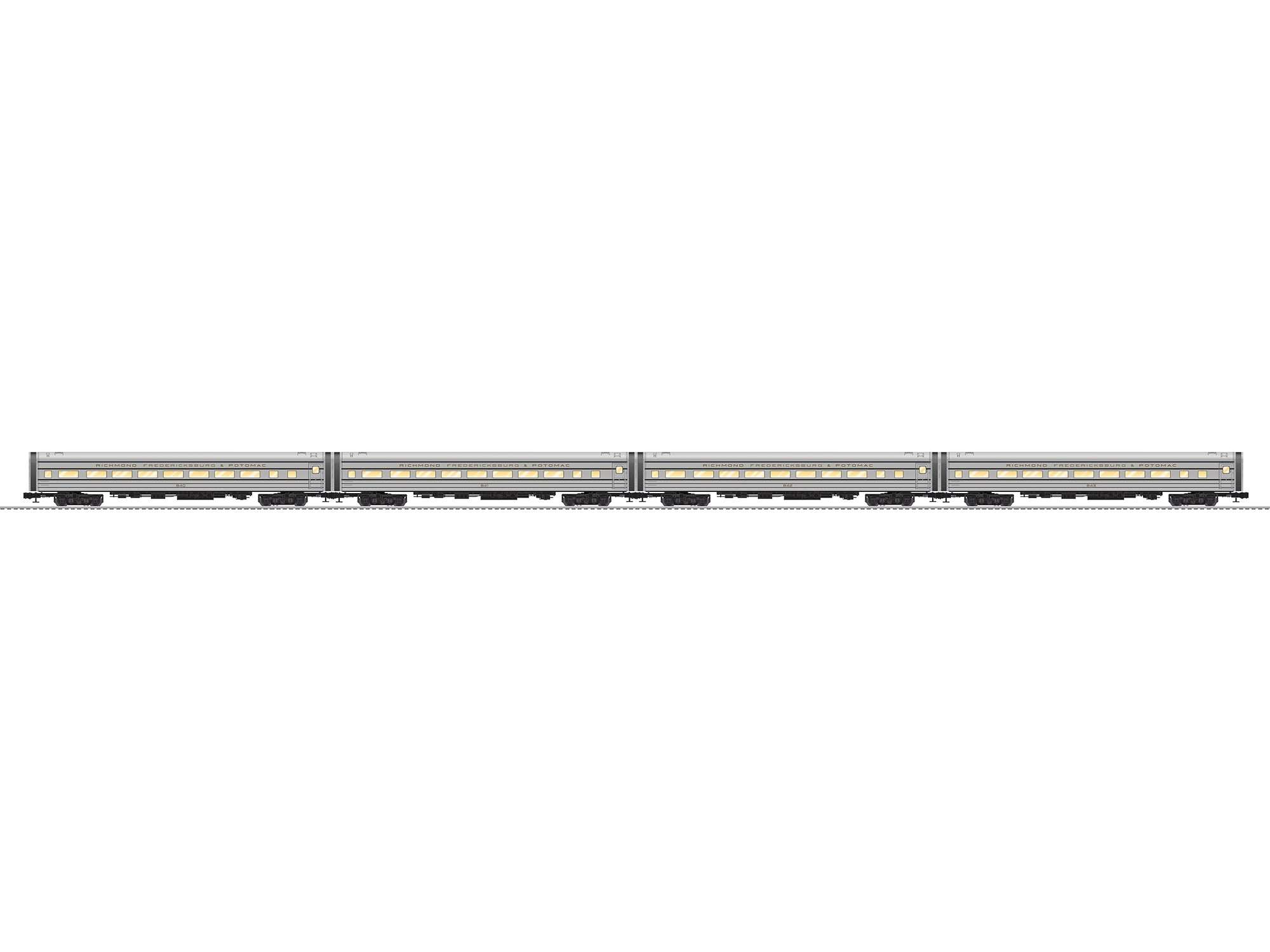 Lionel 2627320 - 18" Aluminum Passenger Car "Richmond, Fredericksburg & Potomac" (4-Car)