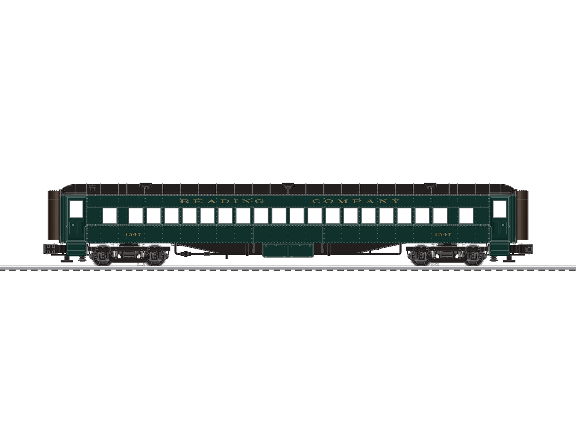 Lionel 2627580 - 72' Passenger Car Set "Reading" (2-Car) Set A (Solid Green)