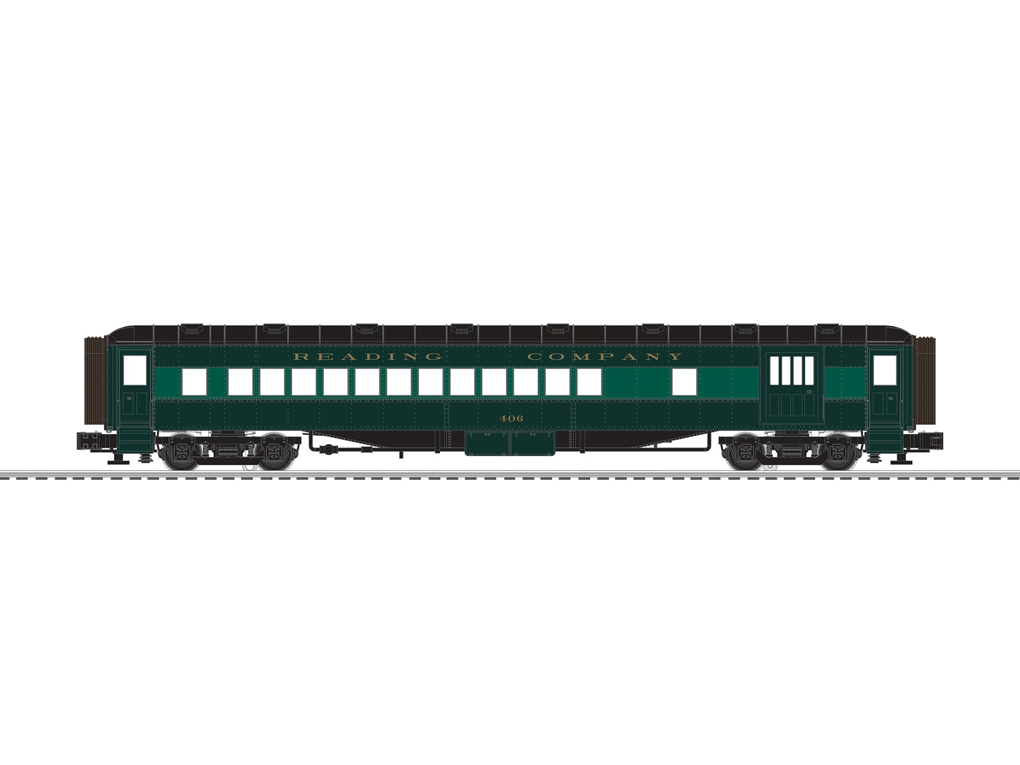Lionel 2627600 - 72' Passenger Car Set "Reading" (2-Car) Set A (Two-Tone Green)