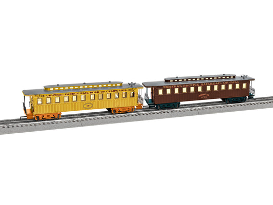 Lionel 2627840 - 1860s Coach Car "Central Pacific" (2-Car) - MrMuffin'sTrains