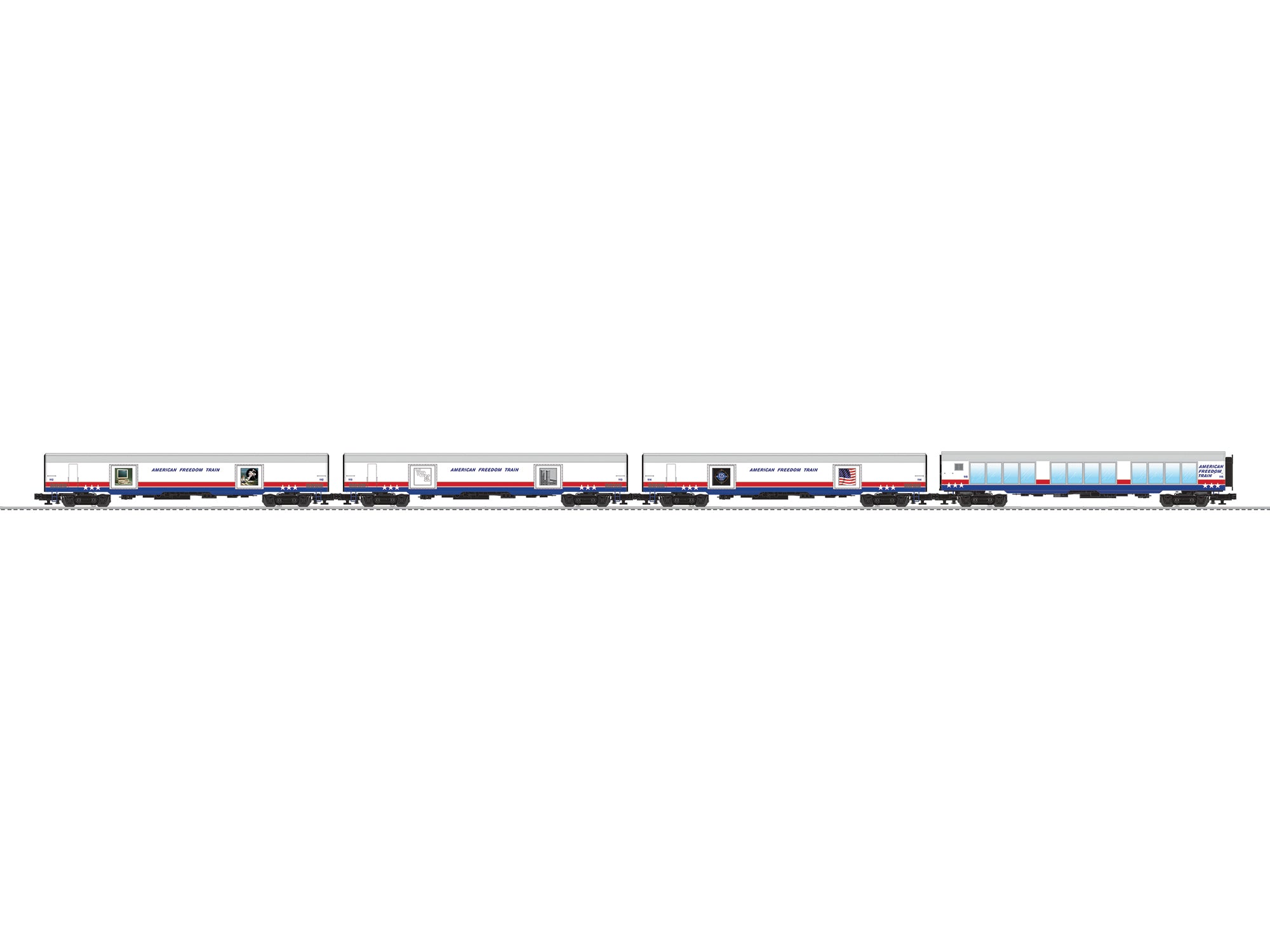 Lionel 2627910 - American Freedom Train 250 Exhibit Cars 4 Pack