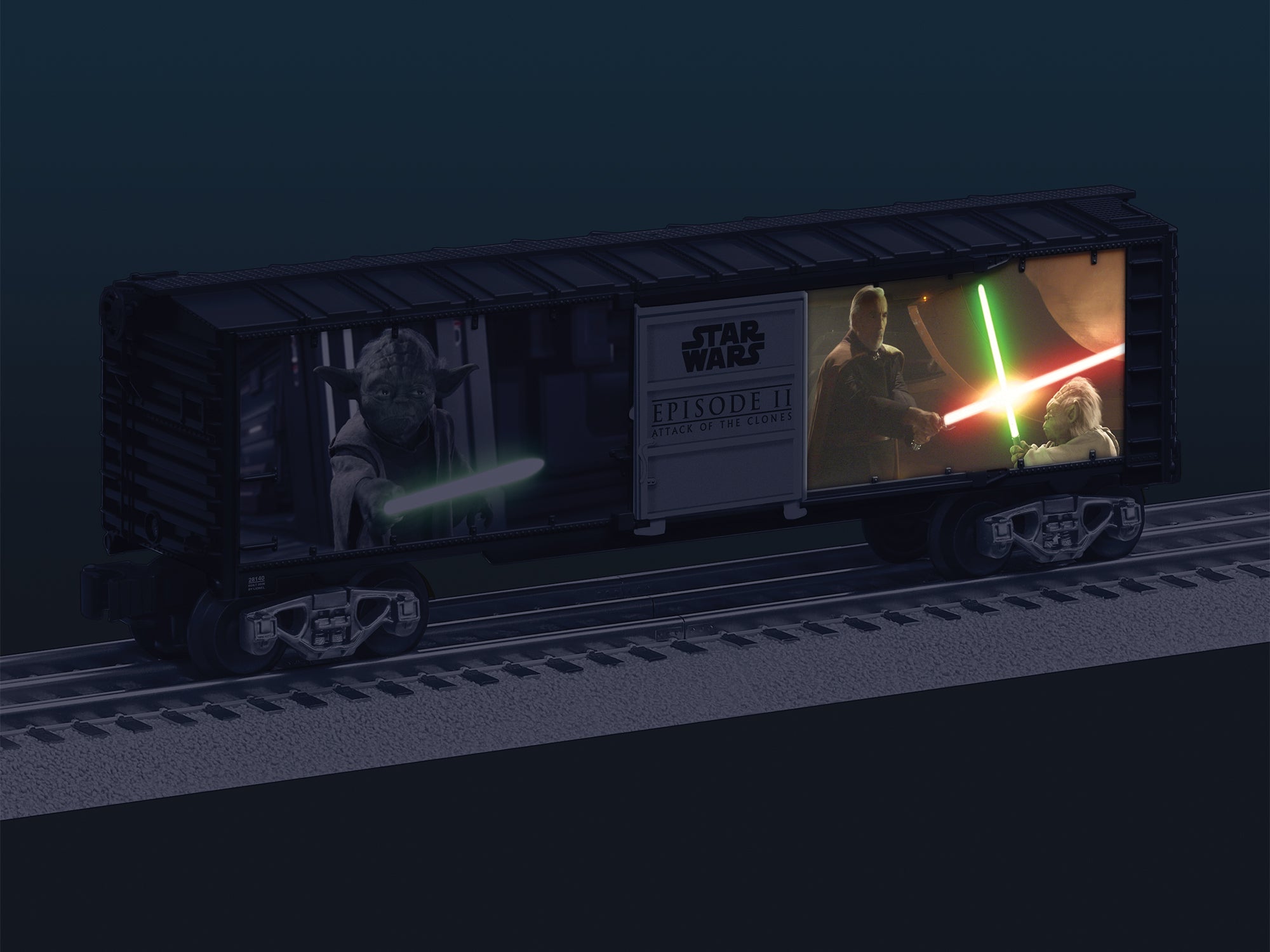 Lionel 2628140 - Star Wars - Lightsaber Series Illuminated Boxcar "Yoda v. Dooku"