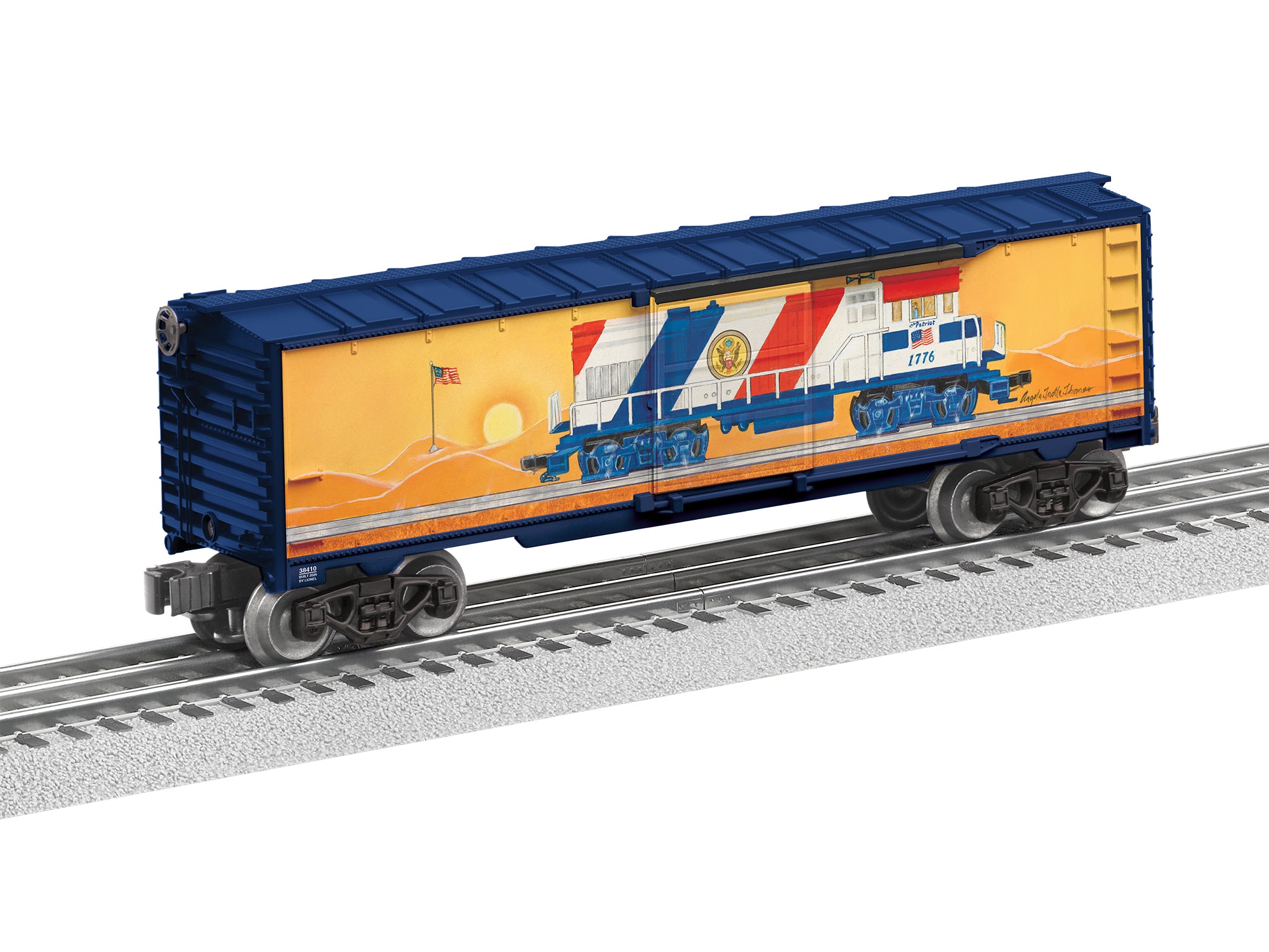 Lionel 2638410 - Angela Trotta Thomas - Boxcar "U36B Patriotic"