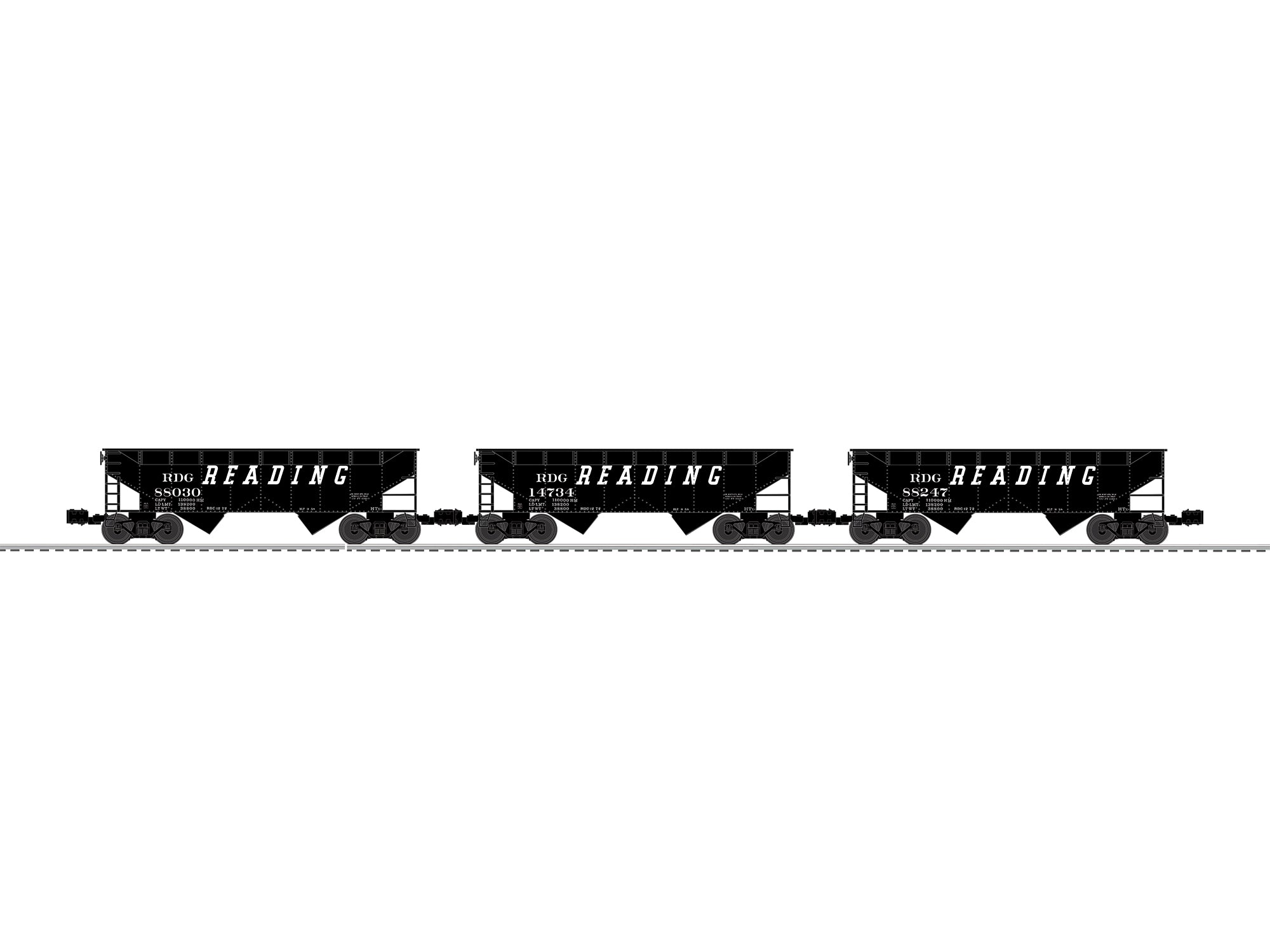 Lionel 2642200 - 2-Bay AAR Hopper Car "Reading" (3-Car) Road of Anthracite