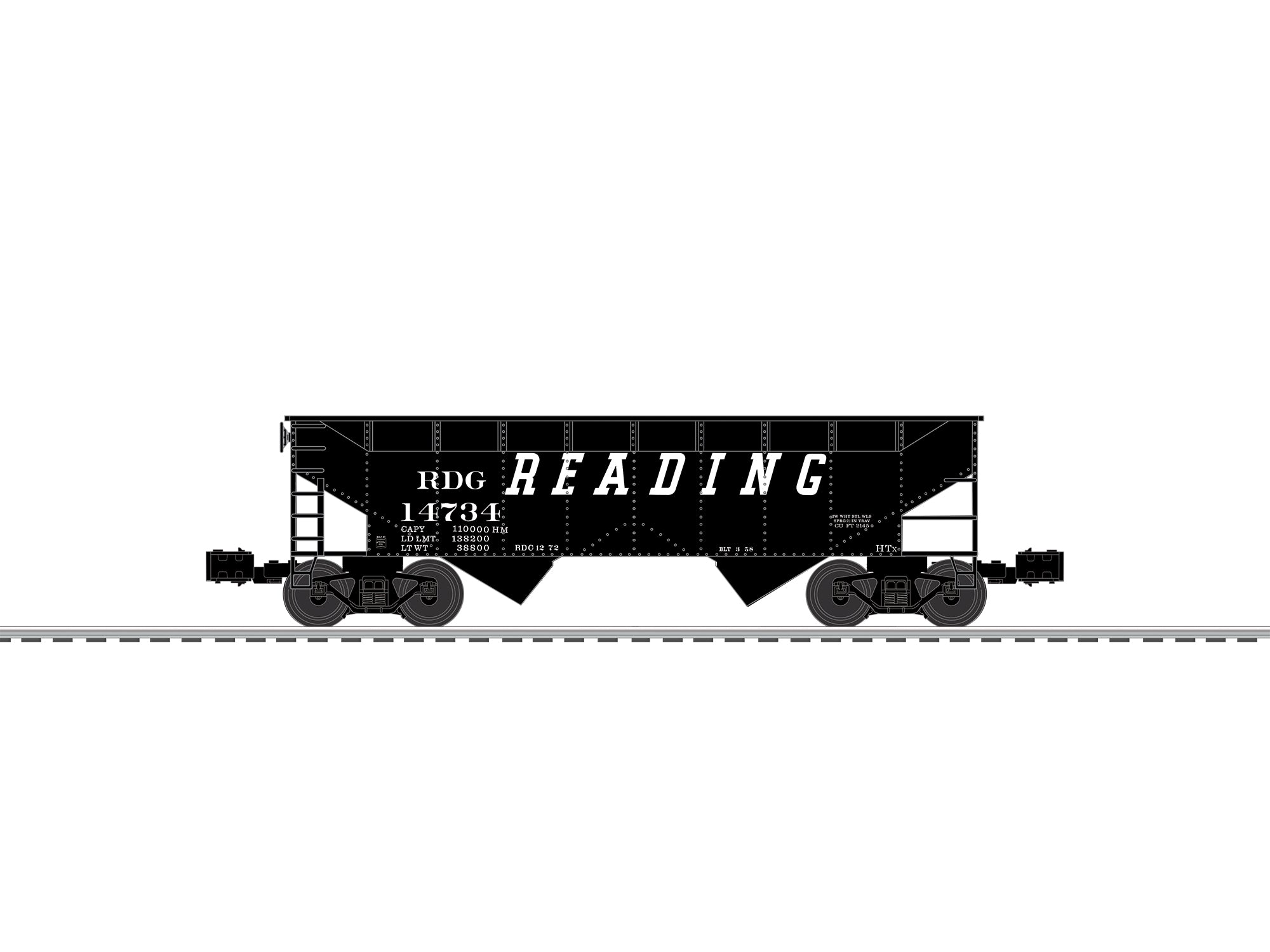 Lionel 2642205 - 2-Bay AAR Hopper Car "Reading" (3-Car) Speed Lettering