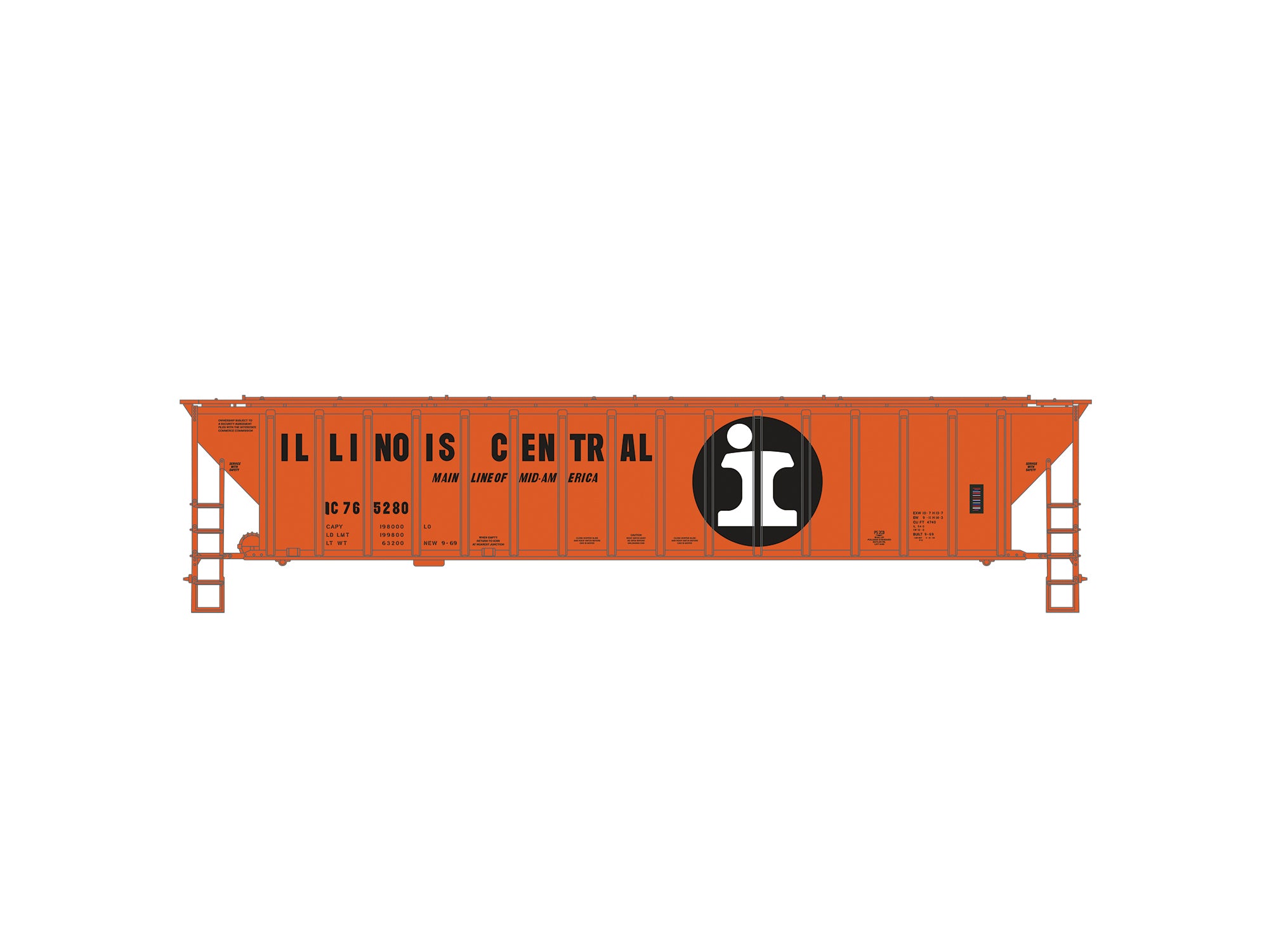 Lionel 2642262 - 4740 PS-2CD Hopper Car "Illinois Central" #765280