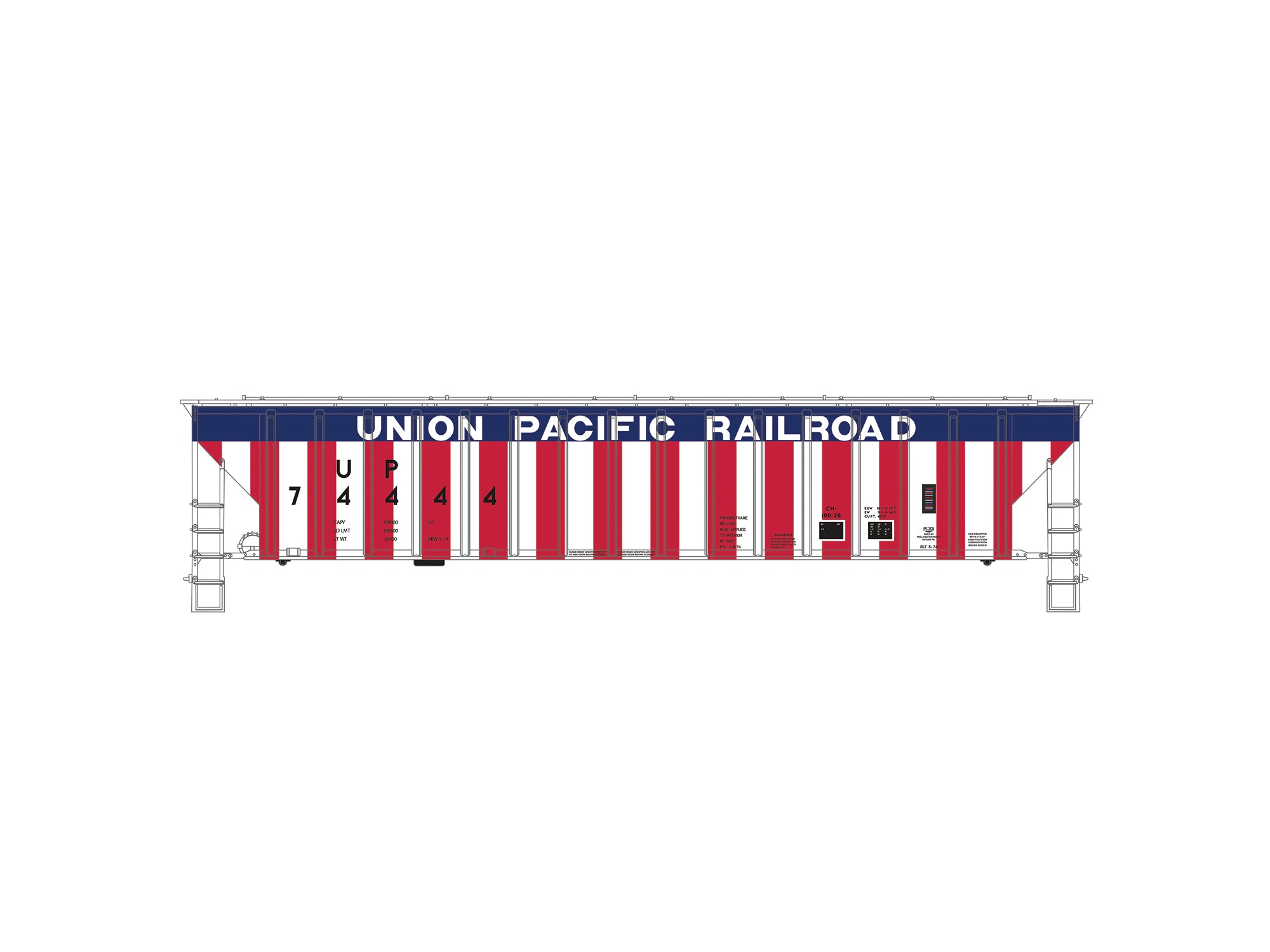 Lionel 2642290 - PS-2CD Hopper Car "Union Pacific" #74444