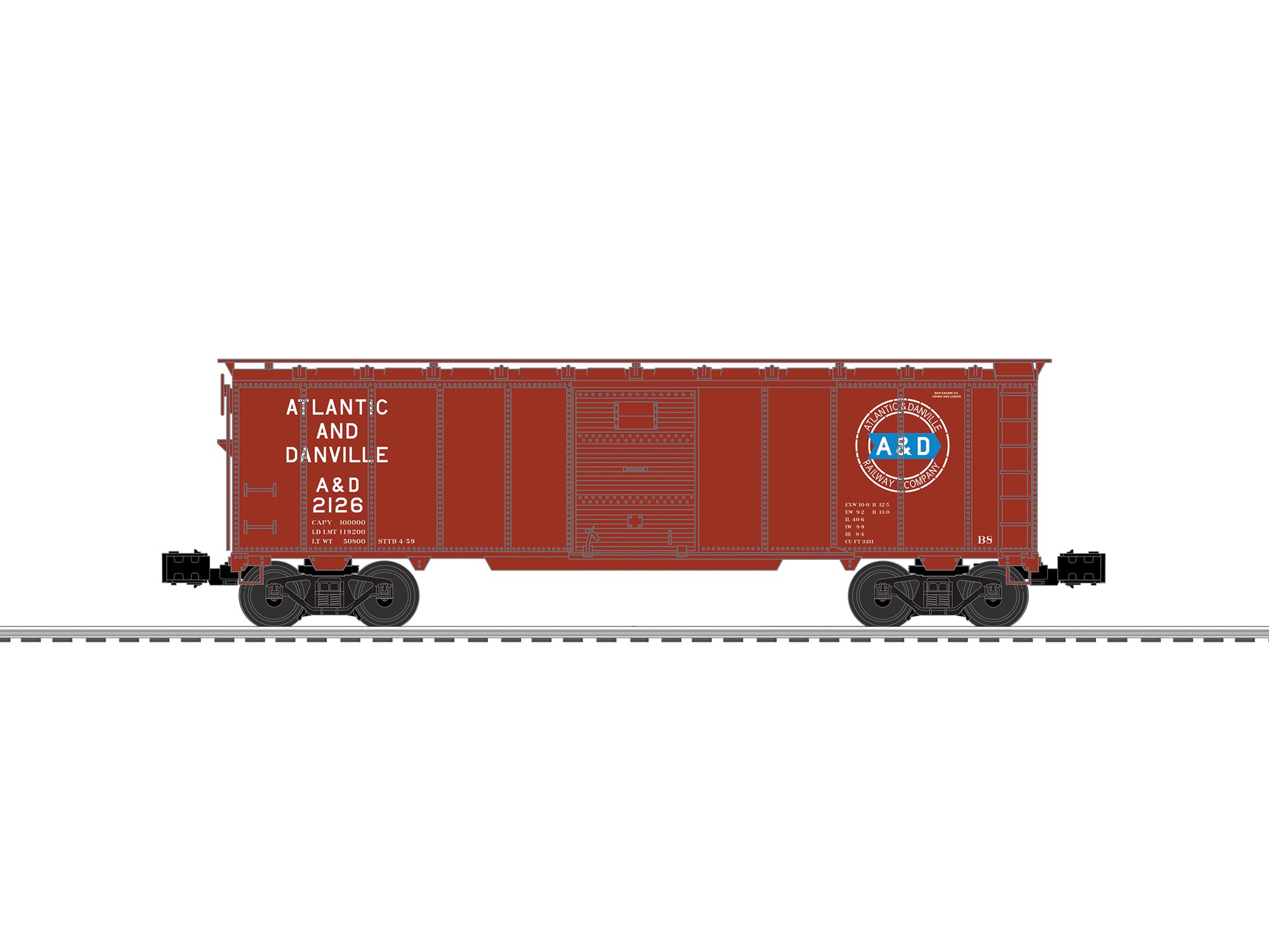 Lionel 2642382 - Steel Side Boxcar "Atlantic & Danville" #2126