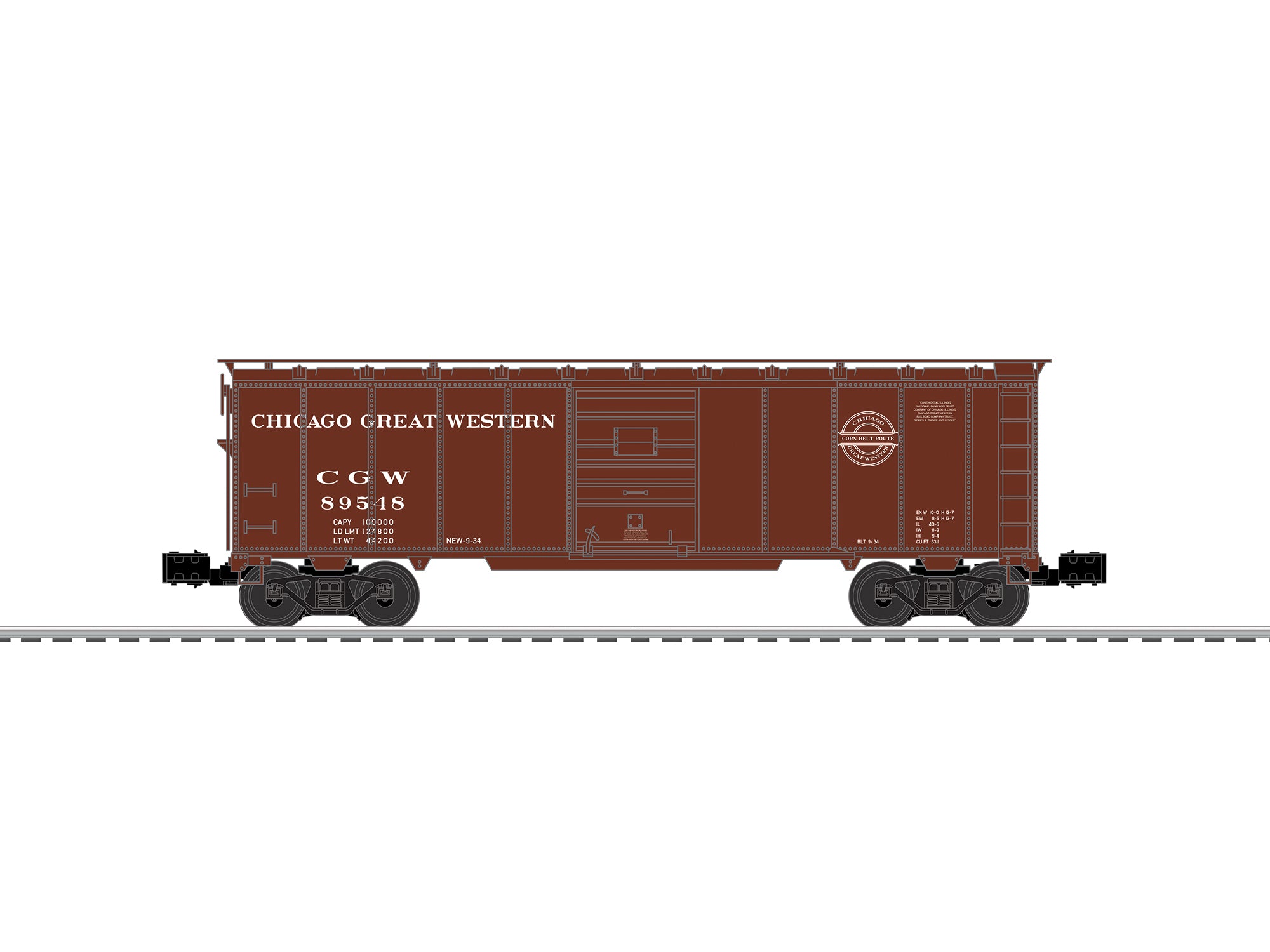 Lionel 2642402 - Chicago Great Western Steel Side Boxcar #89548