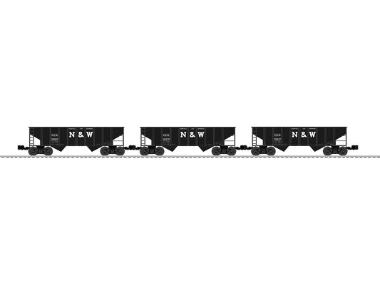 Lionel 2642450 - 2-Bay Hopper Car "Norfolk & Western" (3-Car) - MrMuffin'sTrains