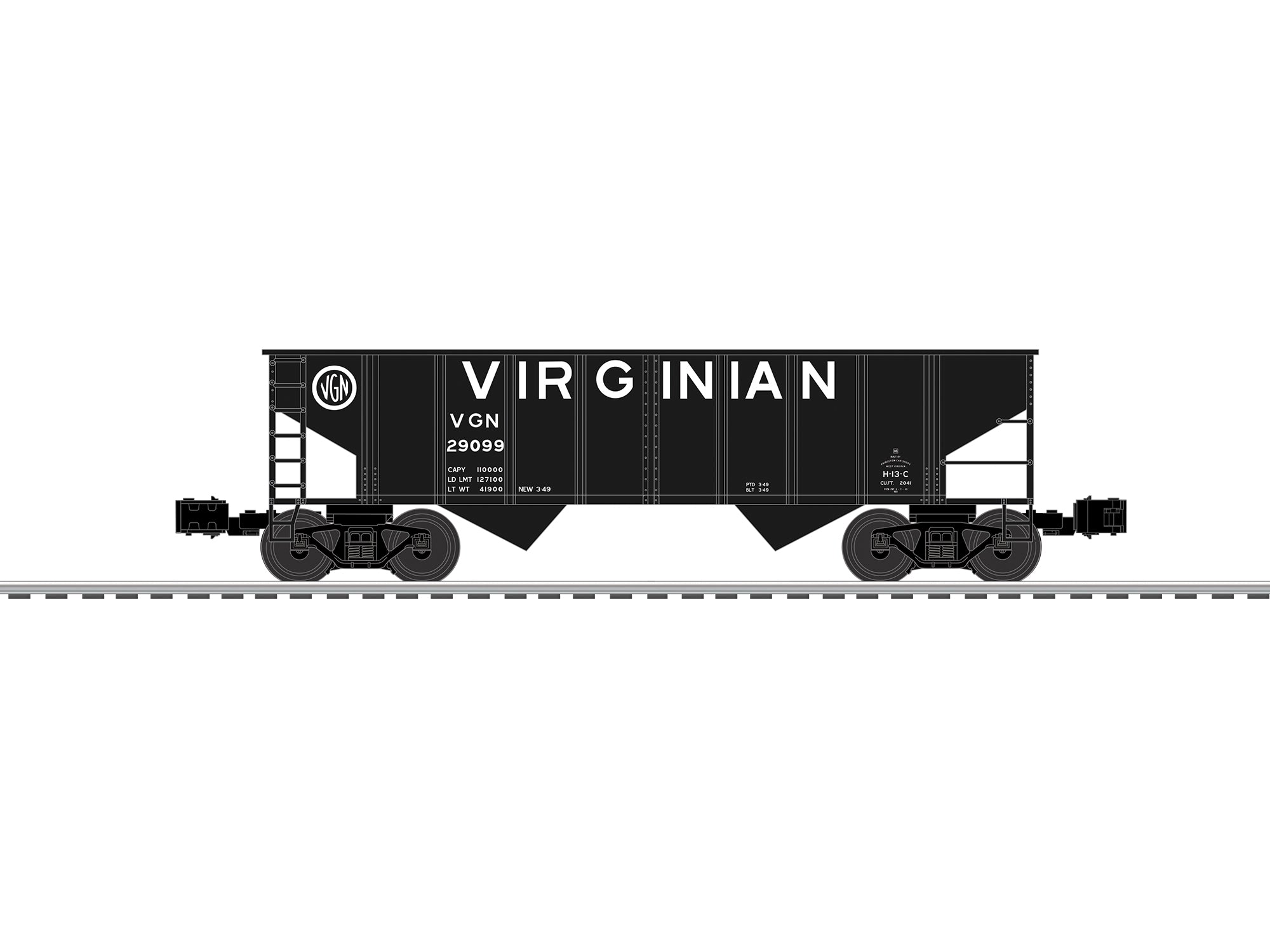 Lionel 2642475 - 2-Bay Hopper Car "Virginian" (3-Car) Set B