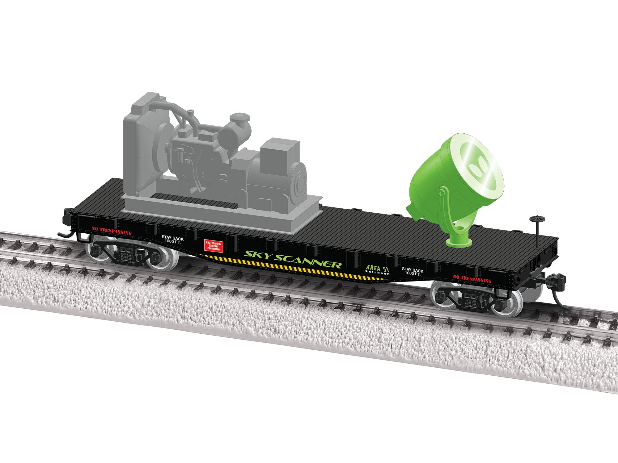Lionel HO 2654040 - Searchlight Car “Area 51 Sky Scanner”