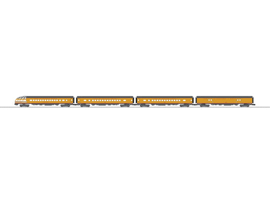 Lionel 2727340 - 18" Aluminum Passenger Car "Milwaukee Road" (4-Car) Hiawatha (Yellow)