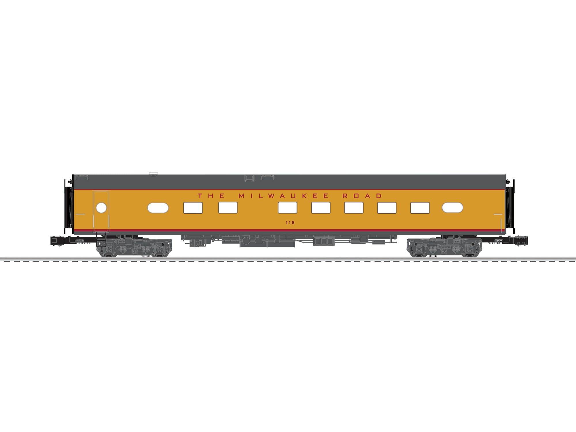 Lionel 2727360 - 18" Aluminum StationSounds Diner "Milwaukee Road" Hiawatha (Yellow)