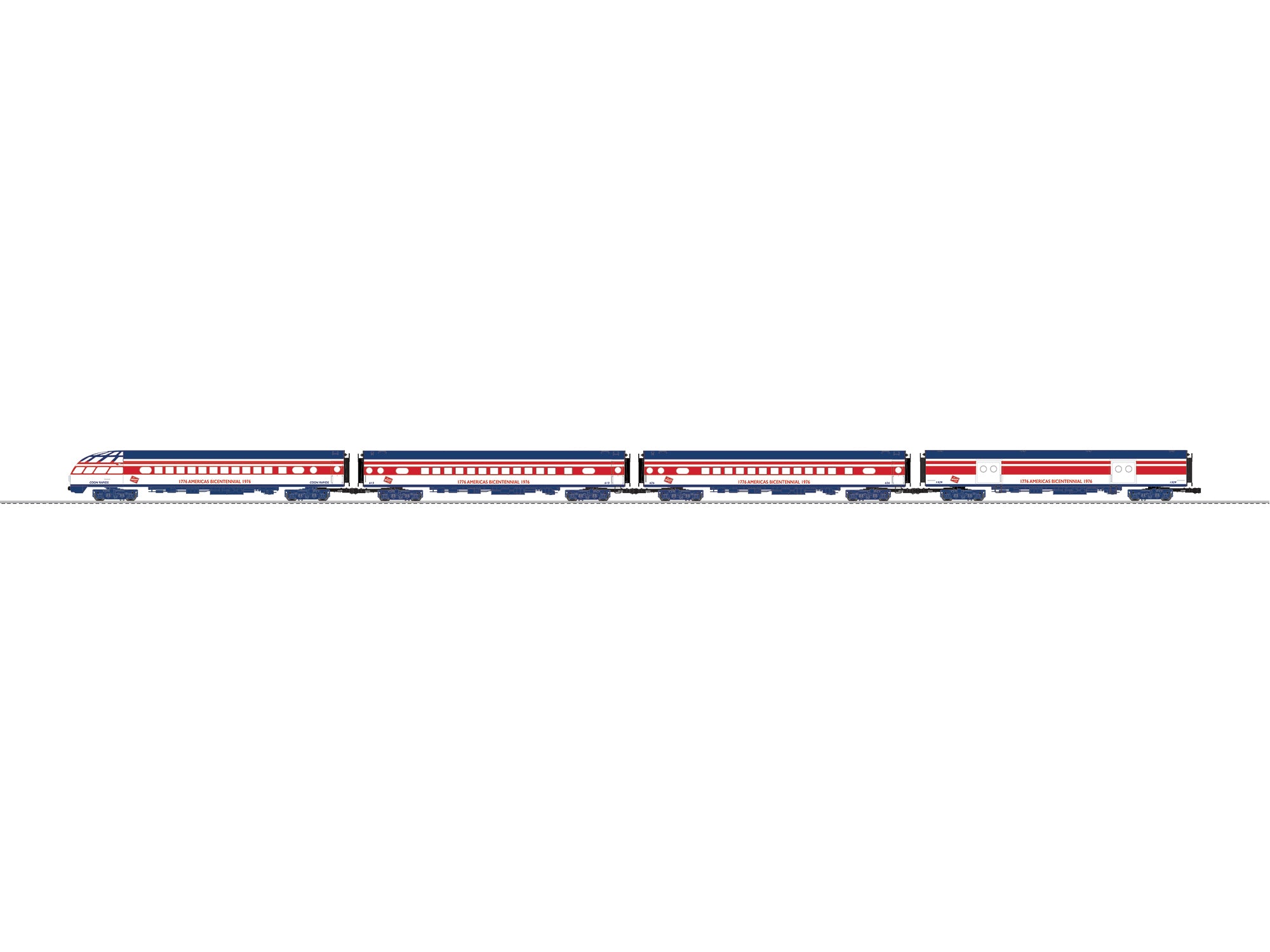 Lionel 2727370 - 18" Aluminum Passenger Car "Milwaukee Road" (4-Car) Bicentennial