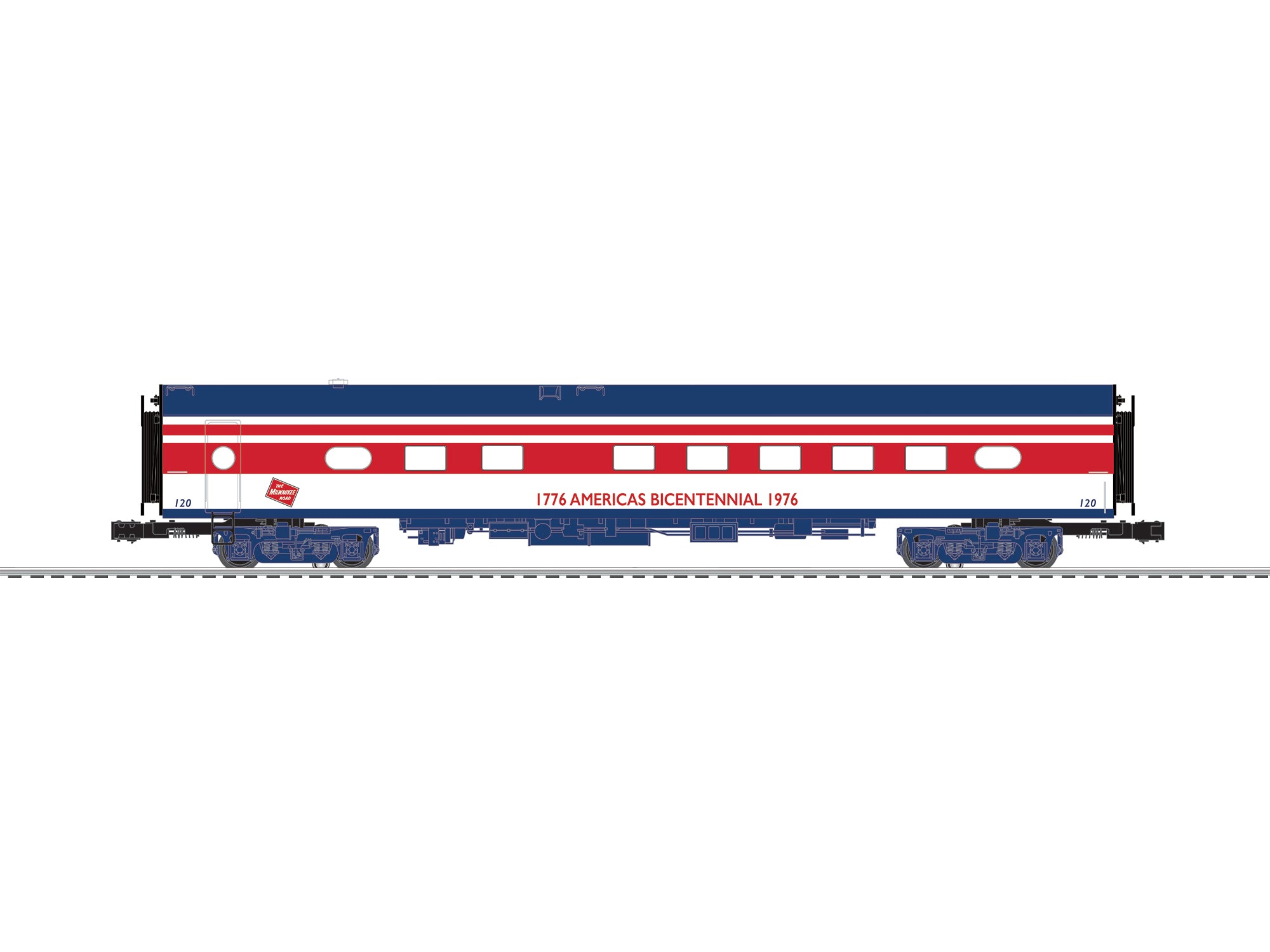 Lionel 2727390 - 18" Aluminum StationSounds Diner "Milwaukee Road" Bicentennial