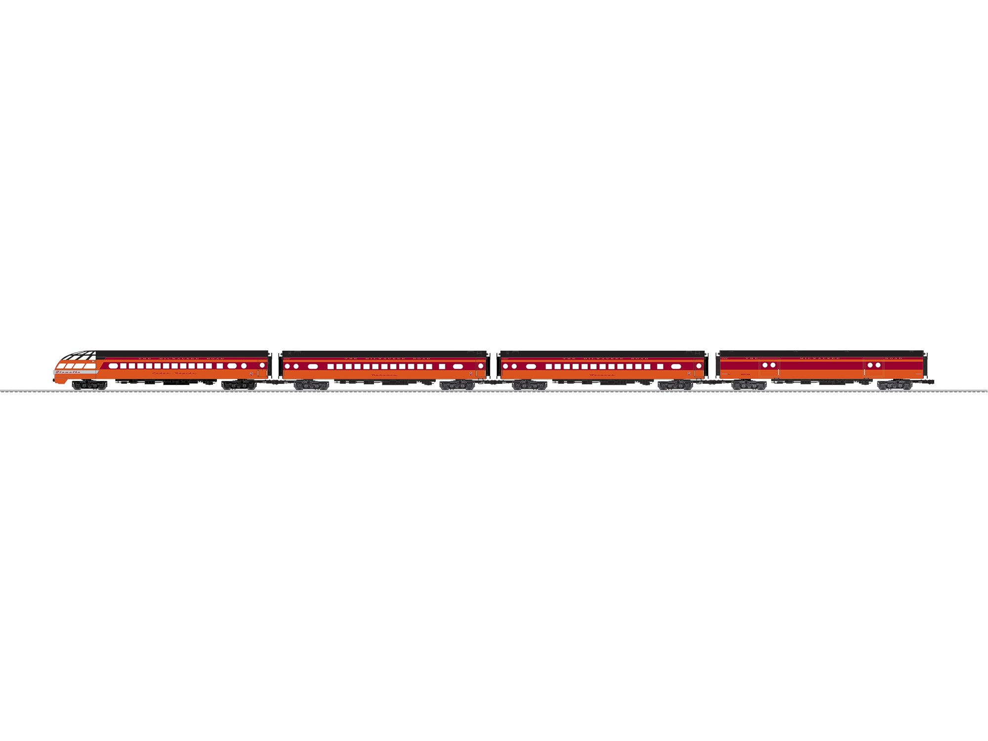 Lionel 2727400 - 18" Aluminum Passenger Car "Milwaukee Road" (4-Car) 261 Excursion