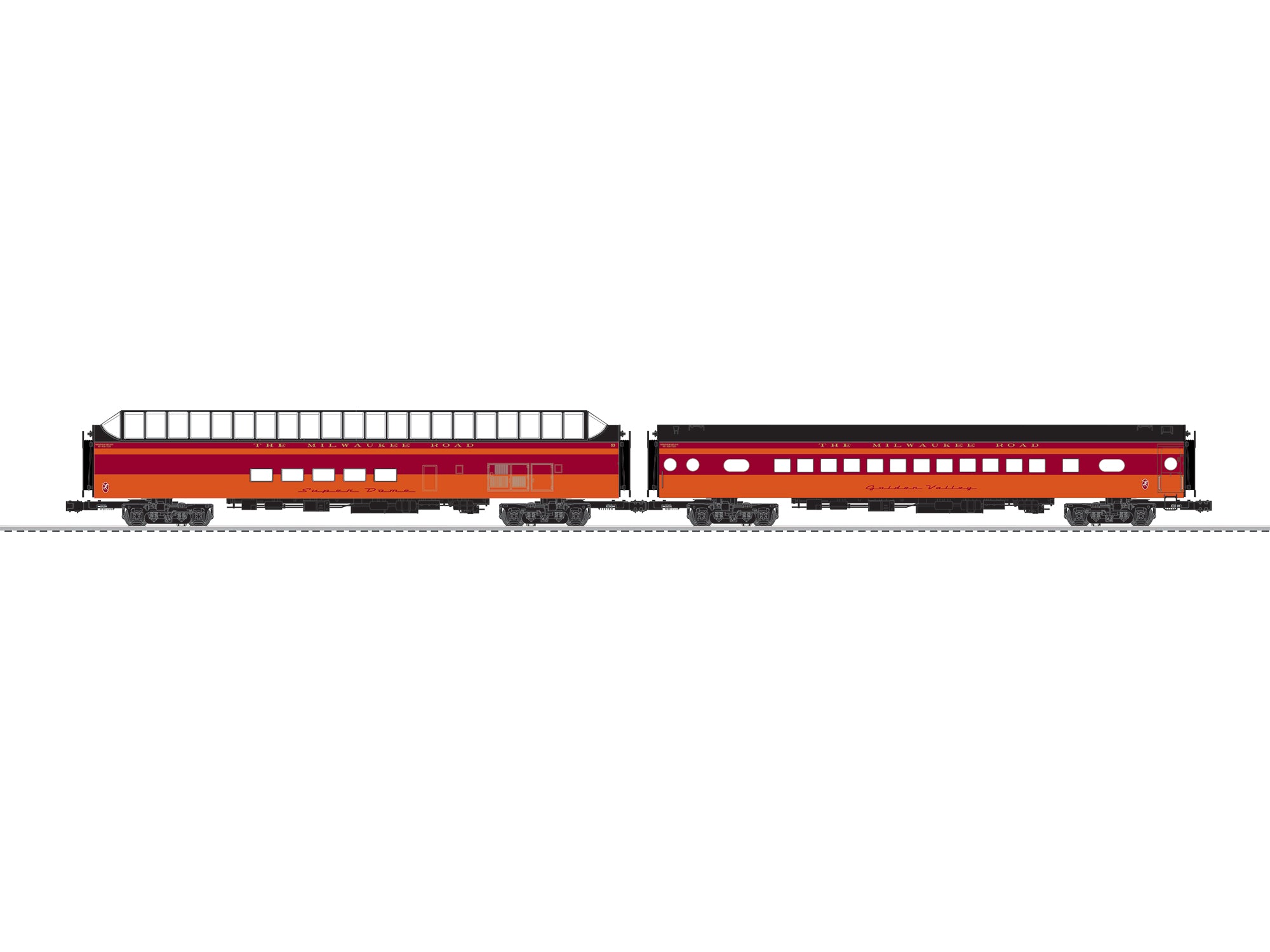 Lionel 2727410 - 18" Aluminum Passenger Car "Milwaukee Road" (2-Car) 261 Excursion