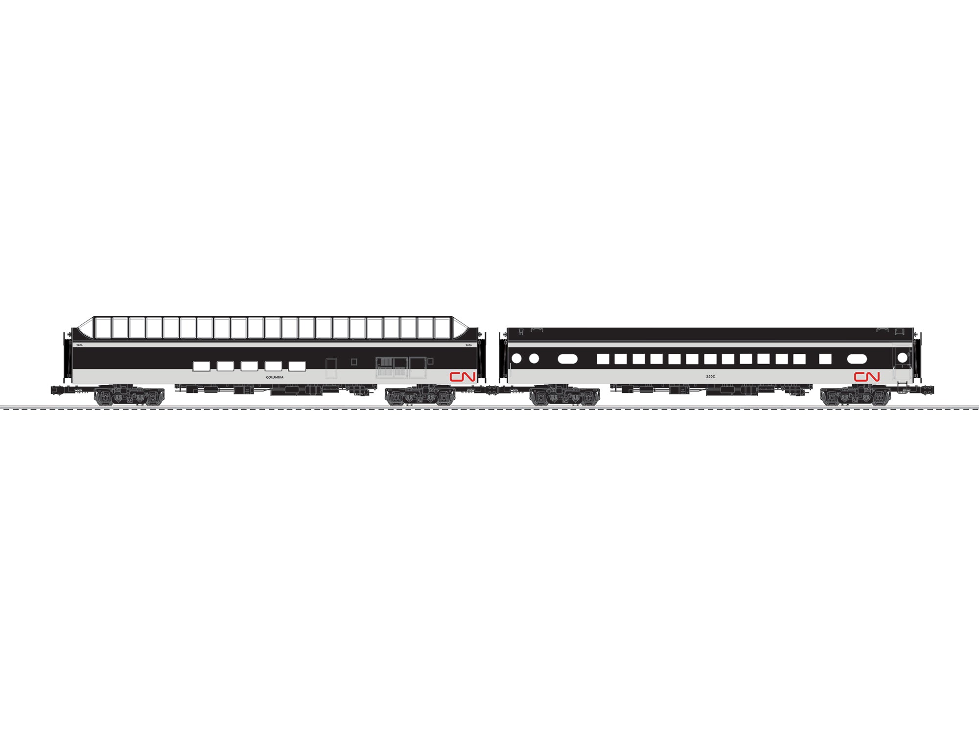 Lionel 2727440 - 18" Aluminum Passenger Car "Canadian National" (2-Car)