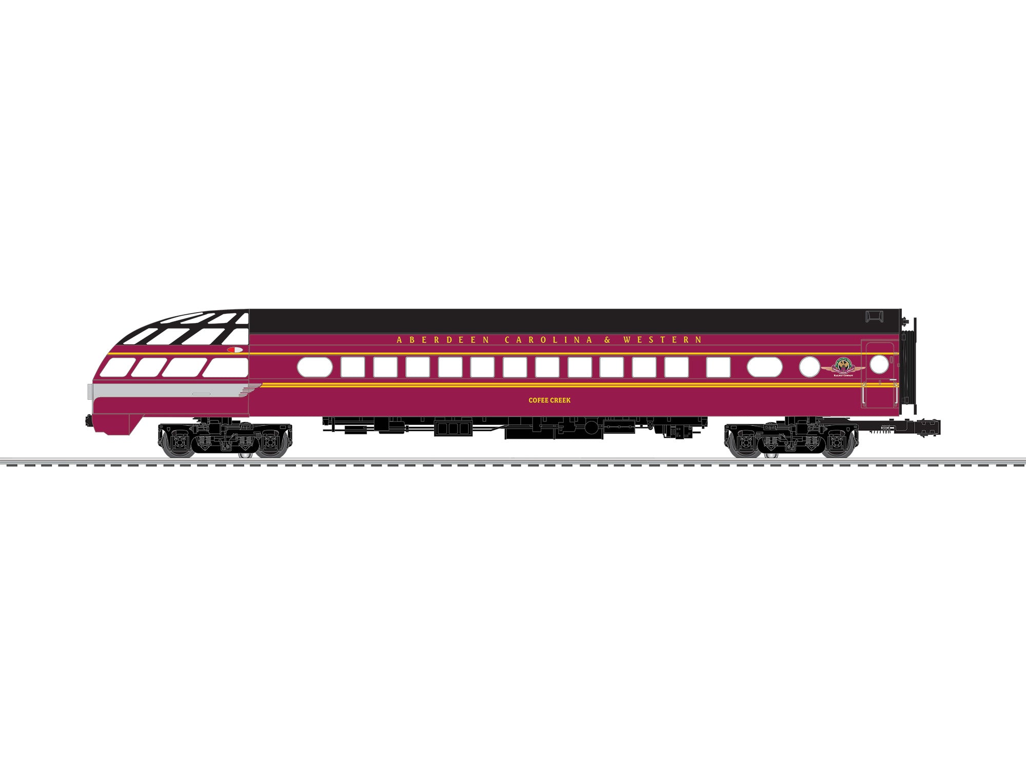 Lionel 2727460 - 18" Aluminum Skytop Lounge Car "Aberdeen Carolina & Western"