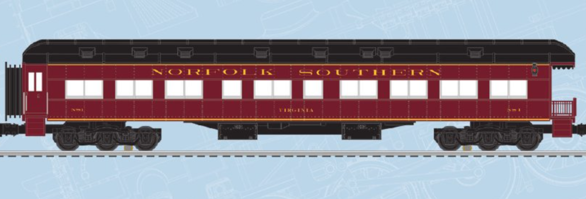 Lionel 2727500 - 21" Passenger Car Set "Norfolk Southern" (4-Car) Big Boy '26 Excursion Set