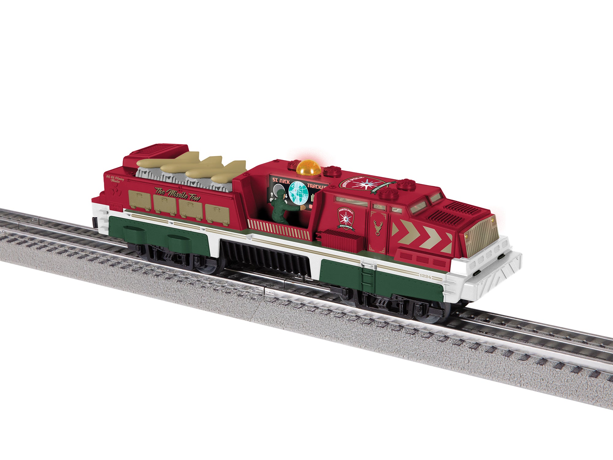 Lionel 2734050 - LionChief Plus 2.0 Missile Launch Diesel Locomotive "The Missile Tow SANTA Safety Unit"