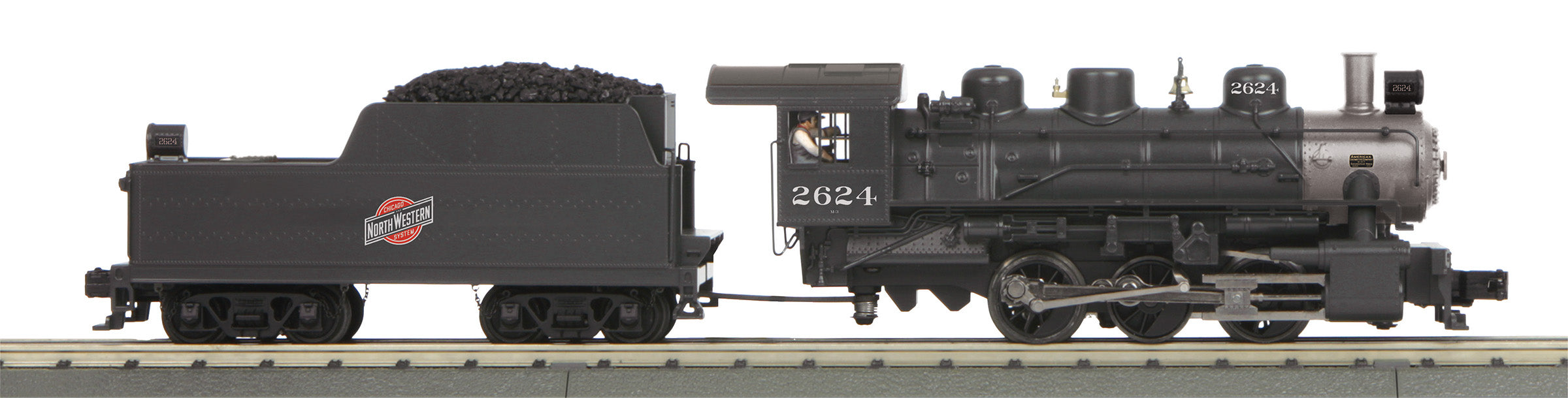 MTH 30-1845-1 - USRA 0-6-0 Steam Switcher "Chicago & North Western" #2624 w/ PS3  (Square Tender)