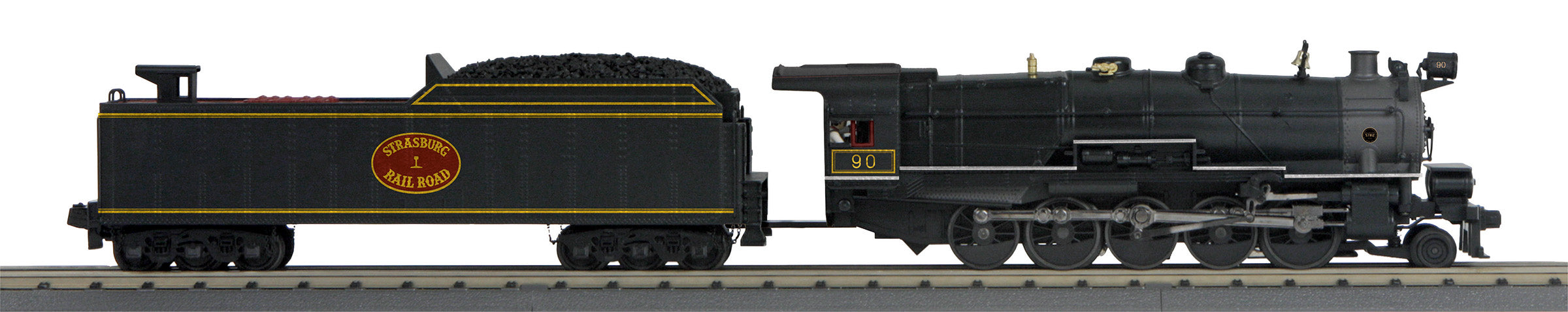MTH 30-1878-1 - 2-10-0 Imperial Decapod Steam Engine "Strasburg" #90 w/ PS3 (Long Haul Tender)