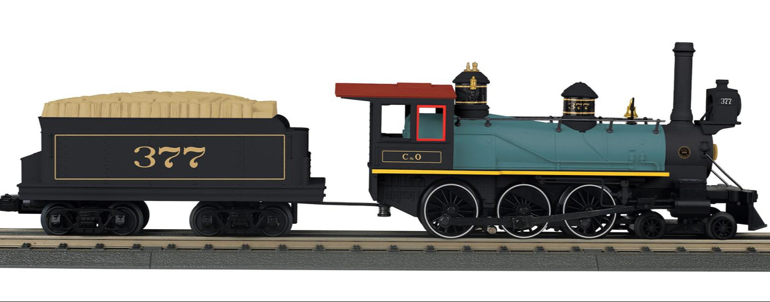 MTH 30-1910-1 - 4-6-0 Ten Wheeler Steam Engine "Chesapeake & Ohio" #377 w/ PS3