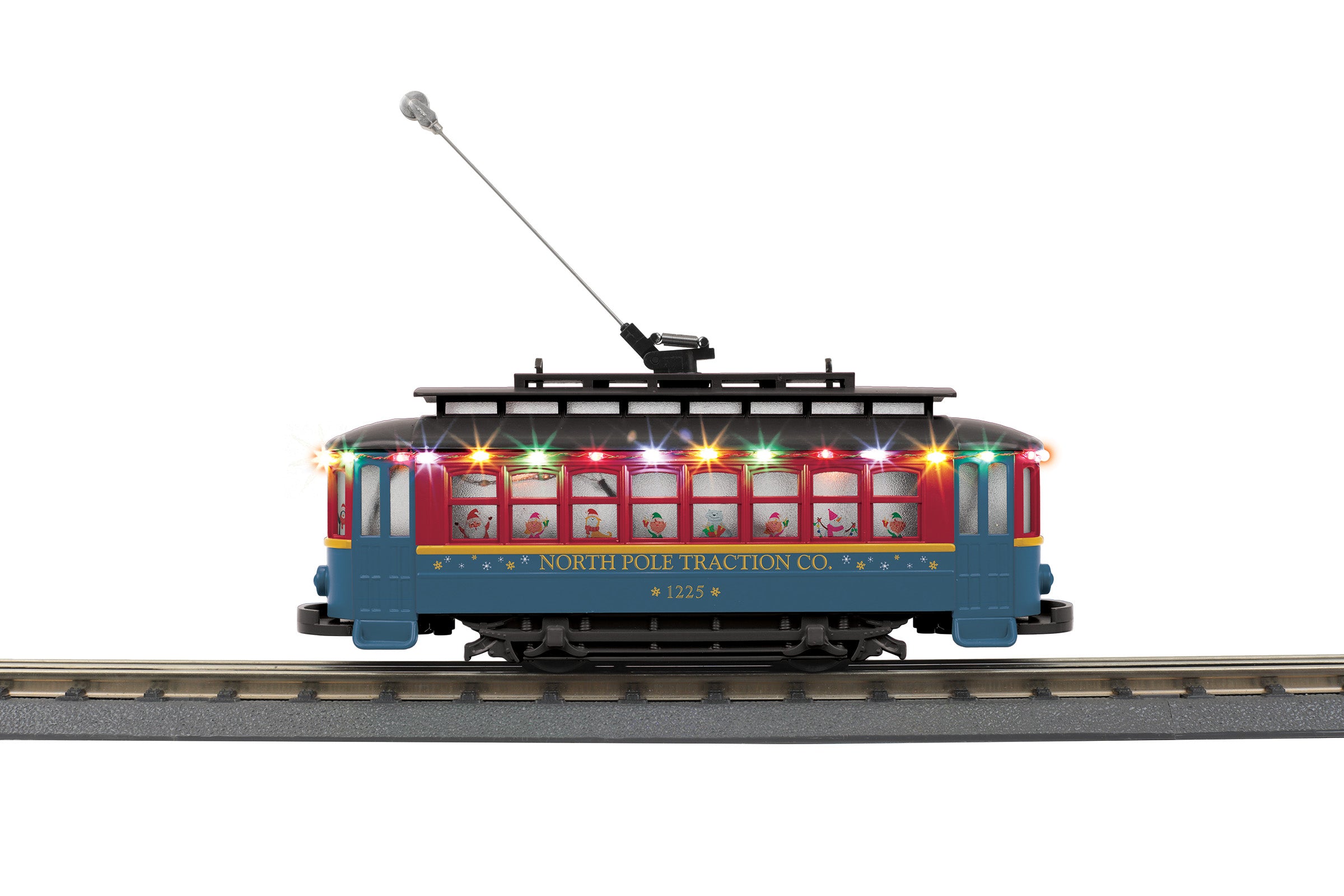 MTH 30-5245 - Bump-n-Go Trolley "North Pole" #1225 w/ LED Lights