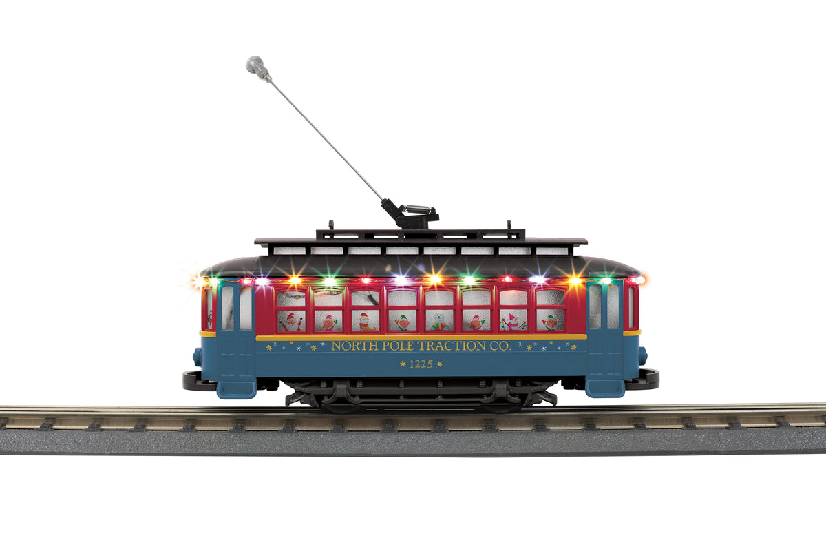 MTH 30-5245 - Bump-n-Go Trolley "North Pole" #1225 w/ LED Lights - MrMuffin'sTrains