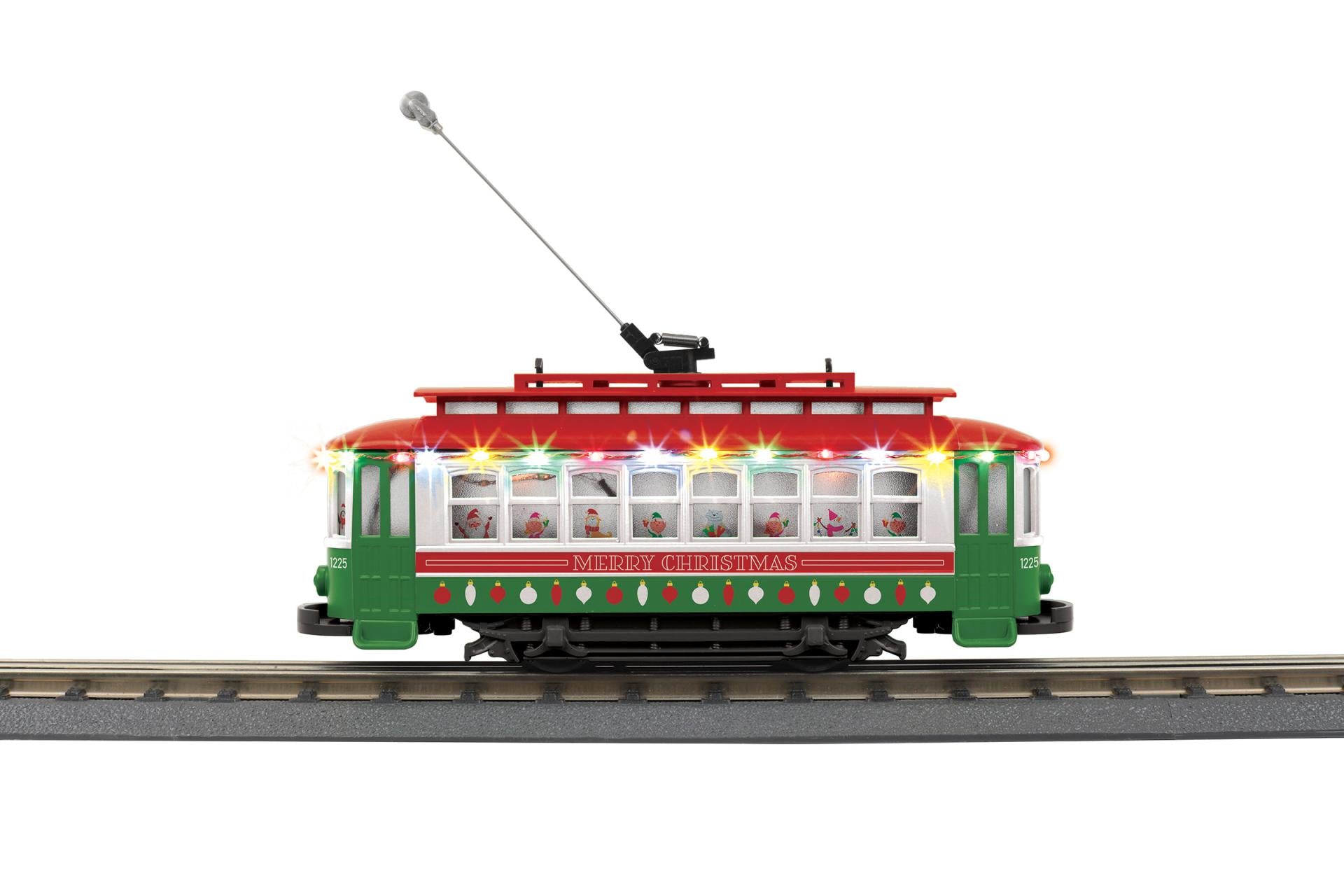MTH 30-5254 - Bump-n-Go Trolley "Christmas" #1225 w/ LED Lights